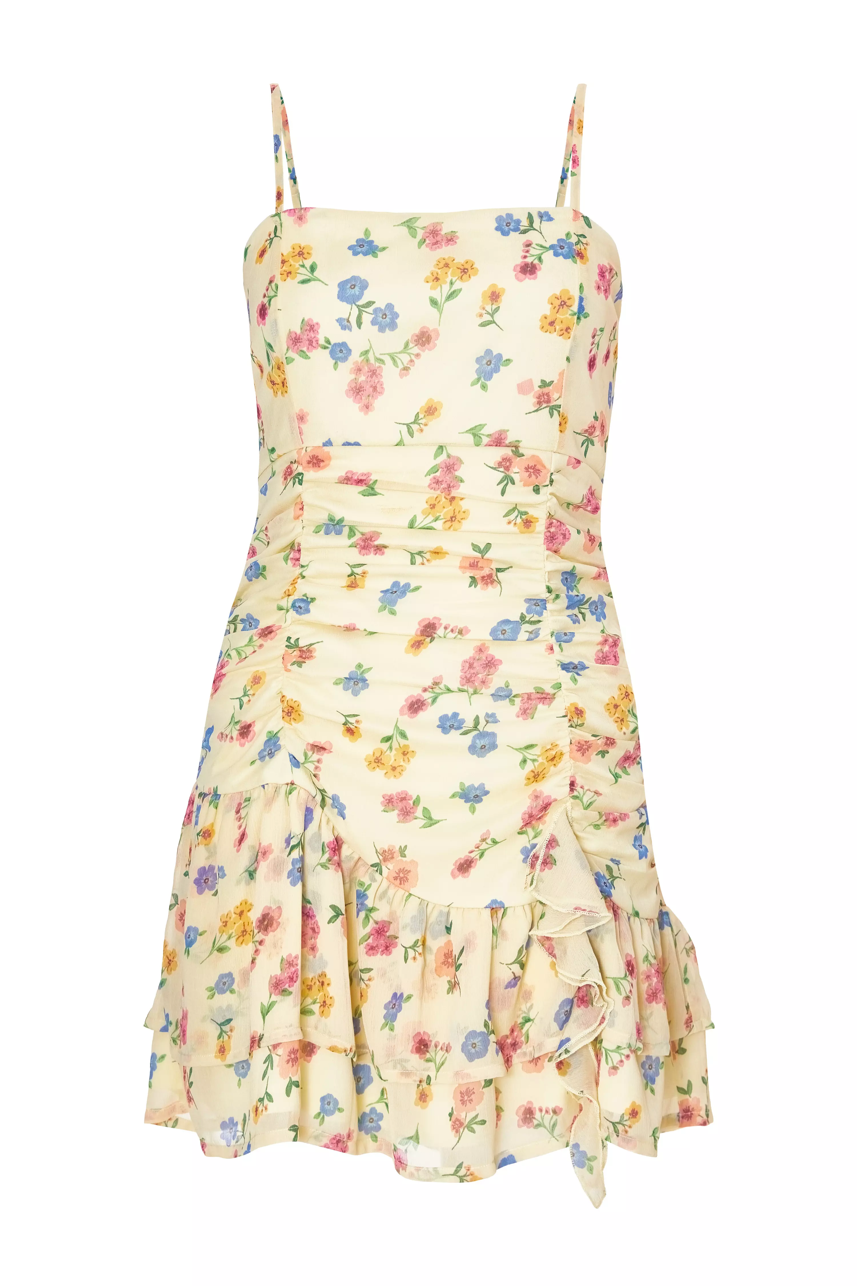 Yellow Floral Mini Dress