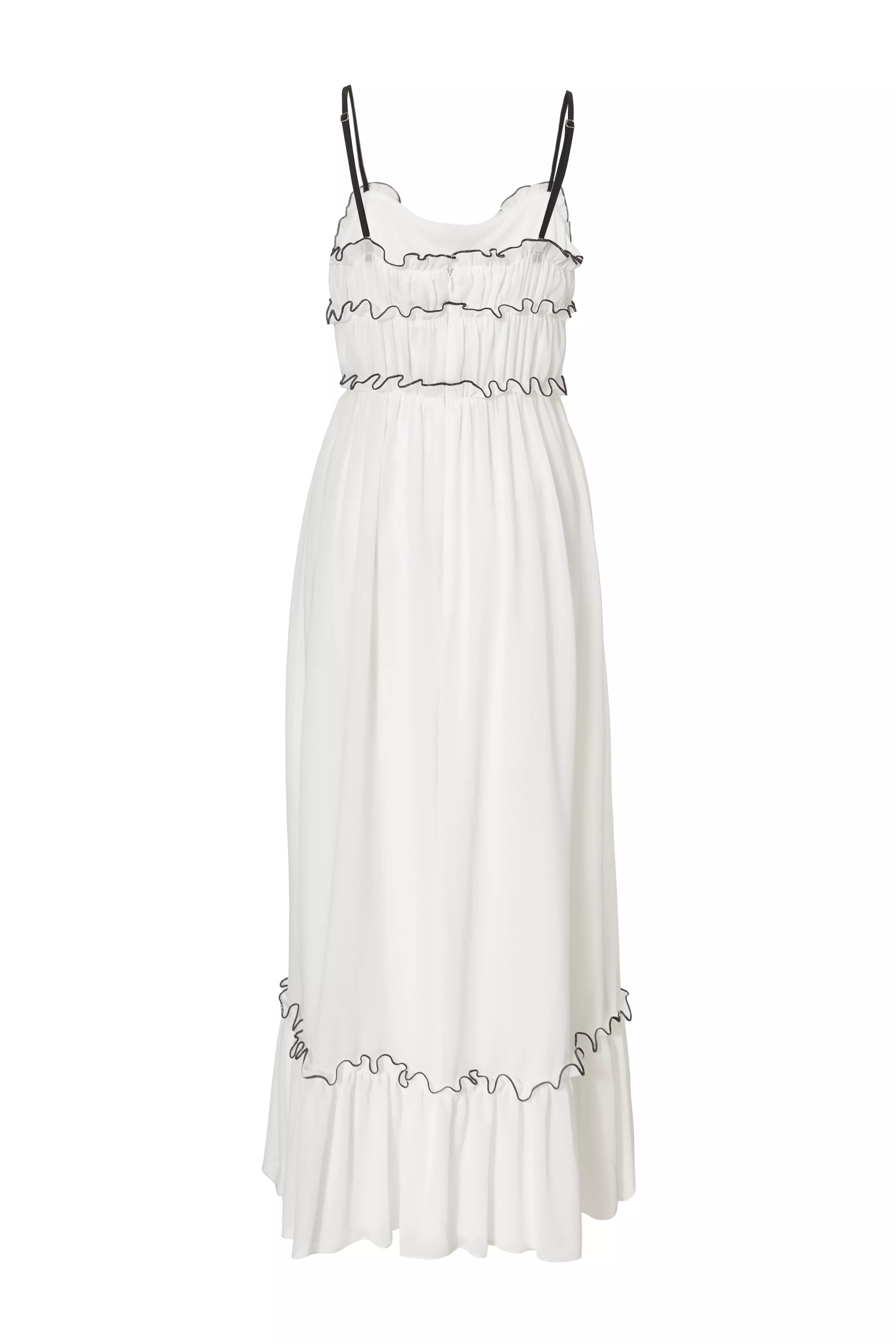 White Chiffon Strappy Midaxi Dress