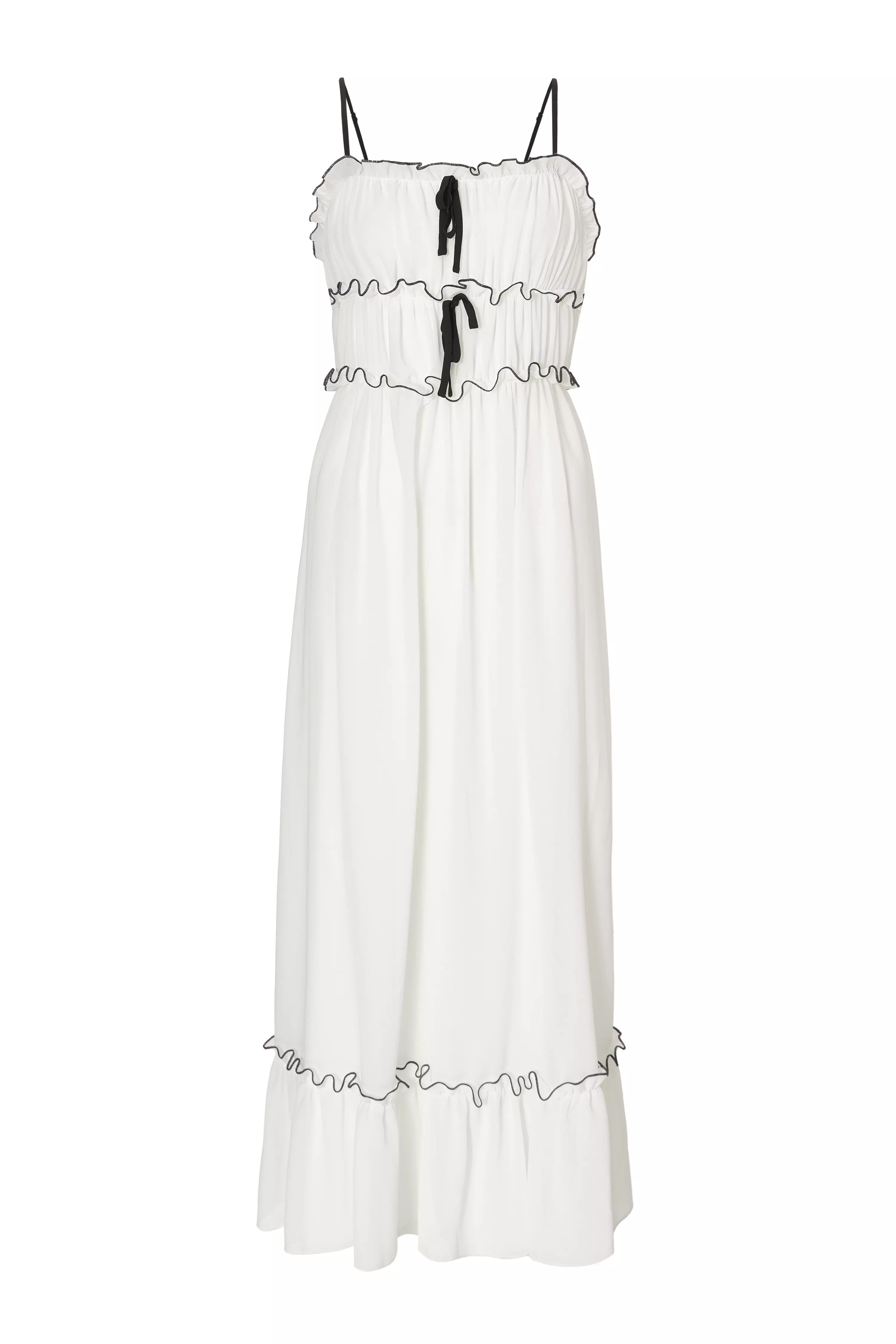White Chiffon Strappy Midaxi Dress