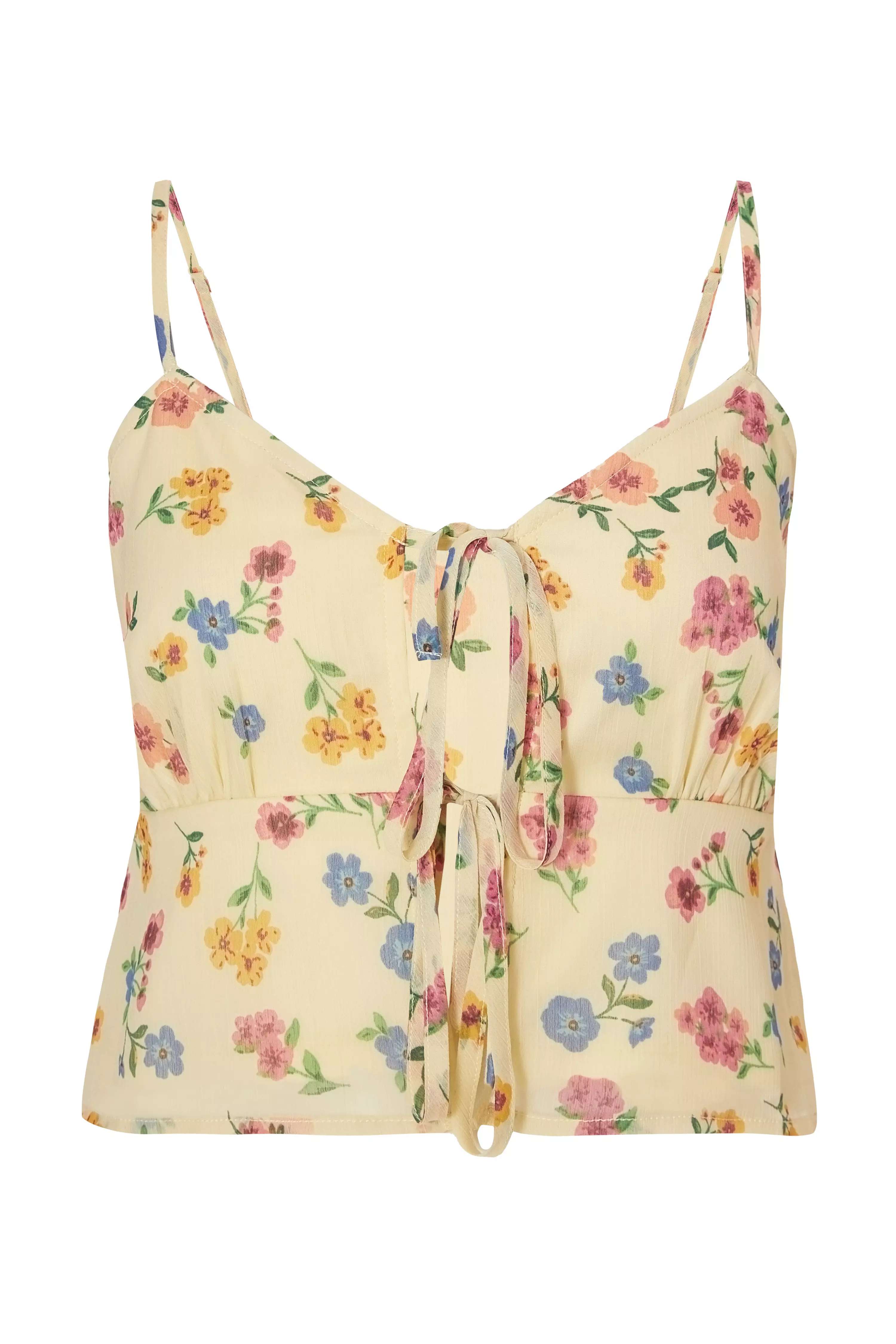 Yellow Floral Strappy Top