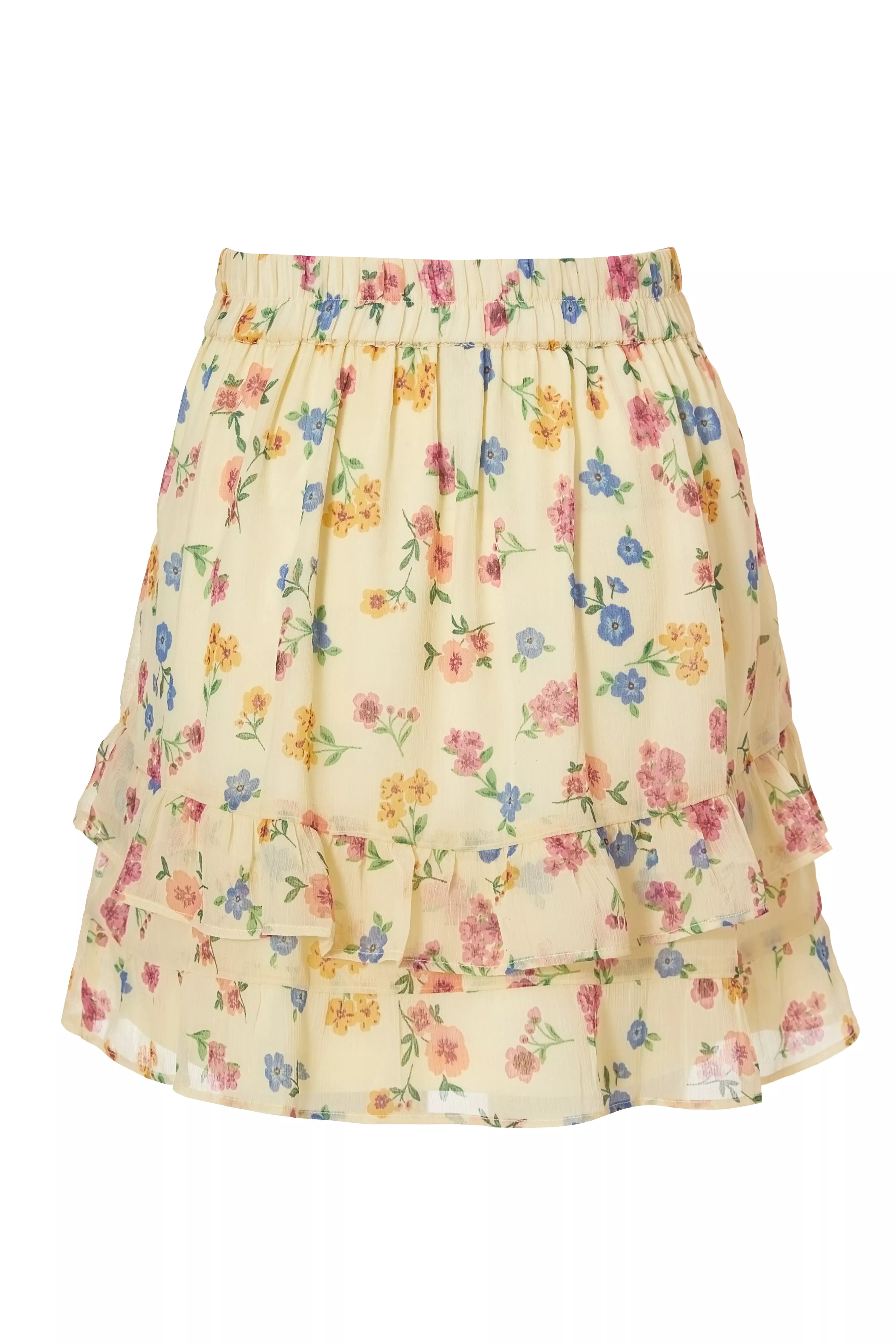 Yellow Floral Mini Skirt
