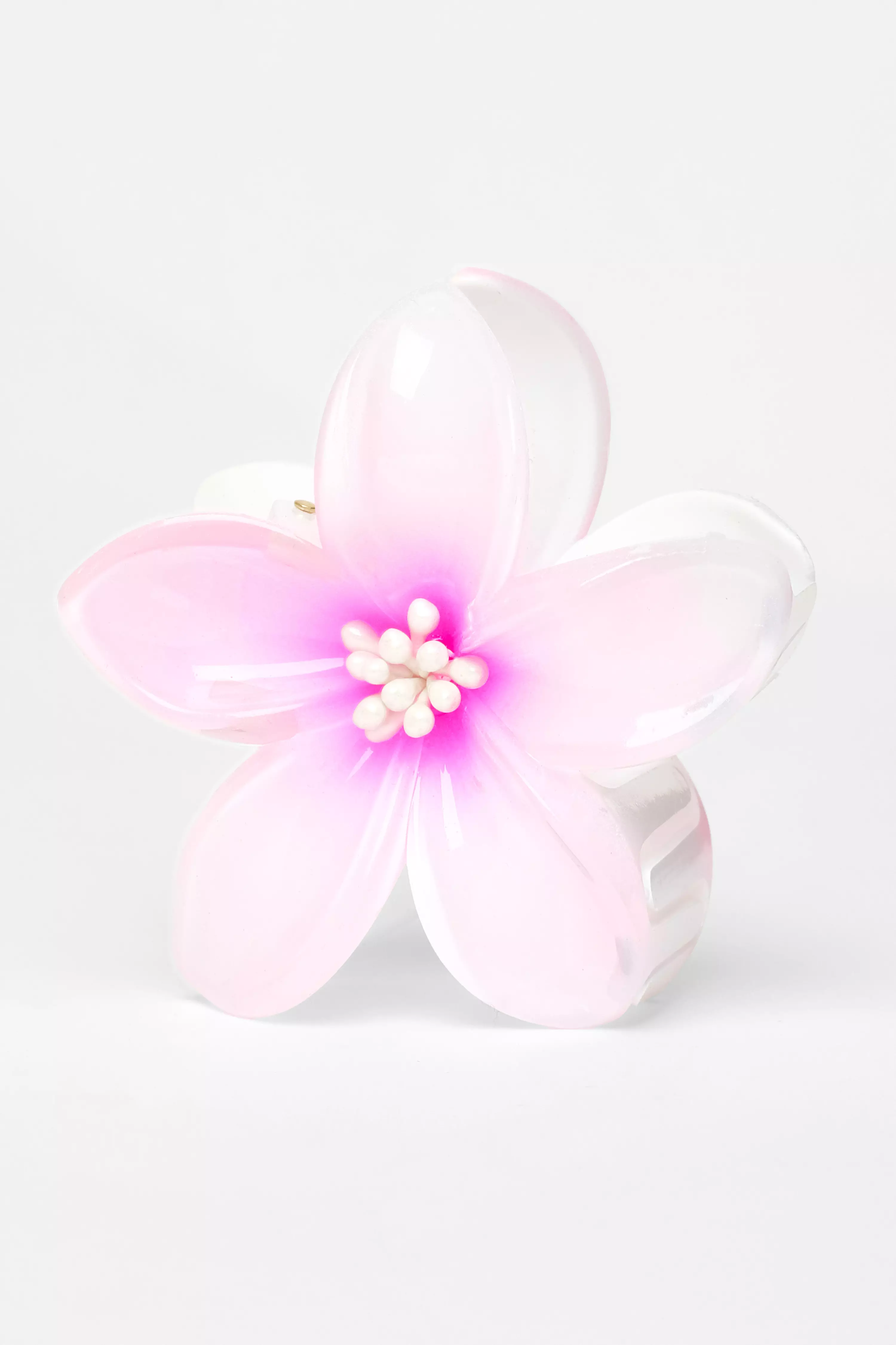 Pink Flower Hair Claw Set