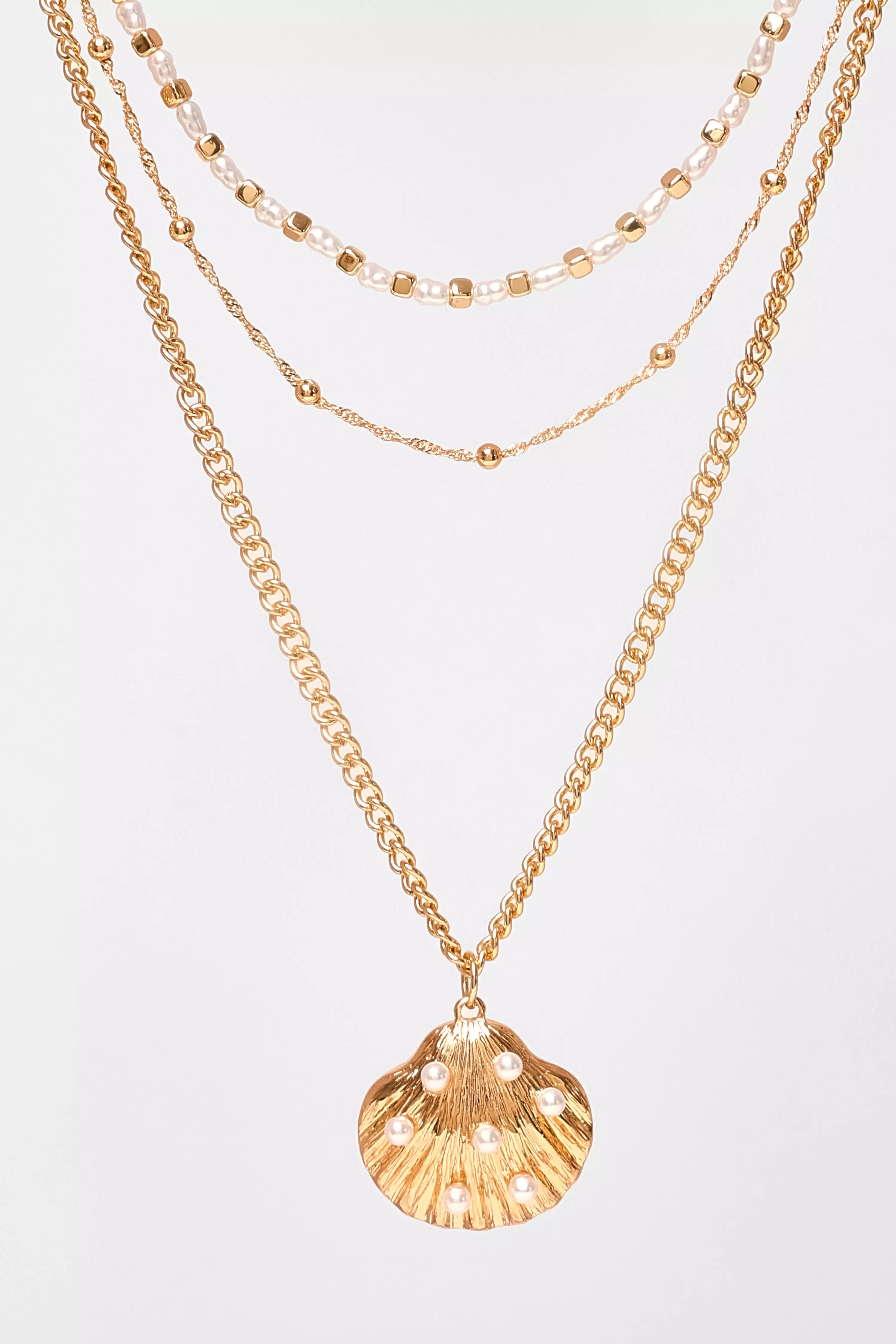 Gold Shell Pendant Necklace