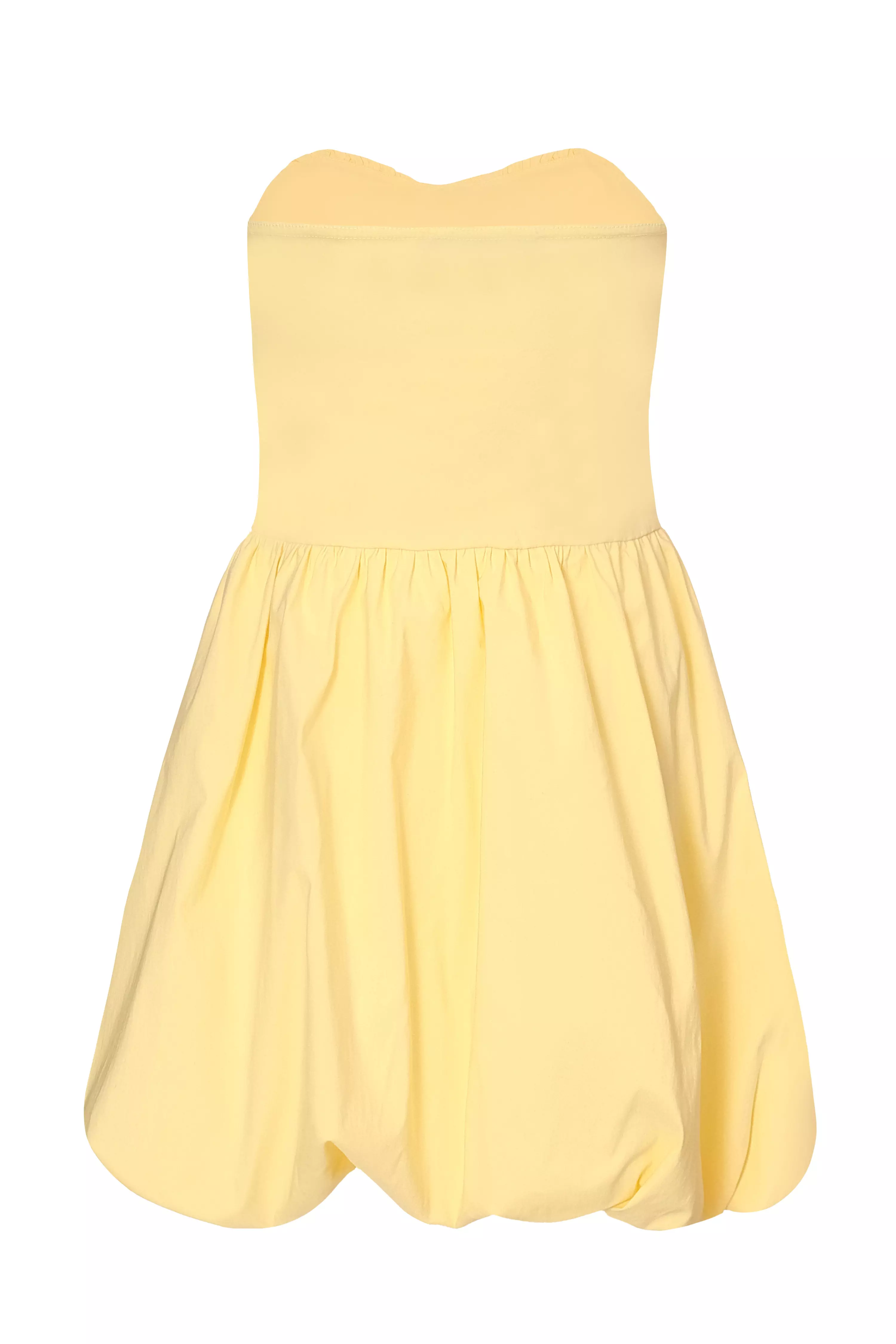 Yellow Puff Ball Skater Dress