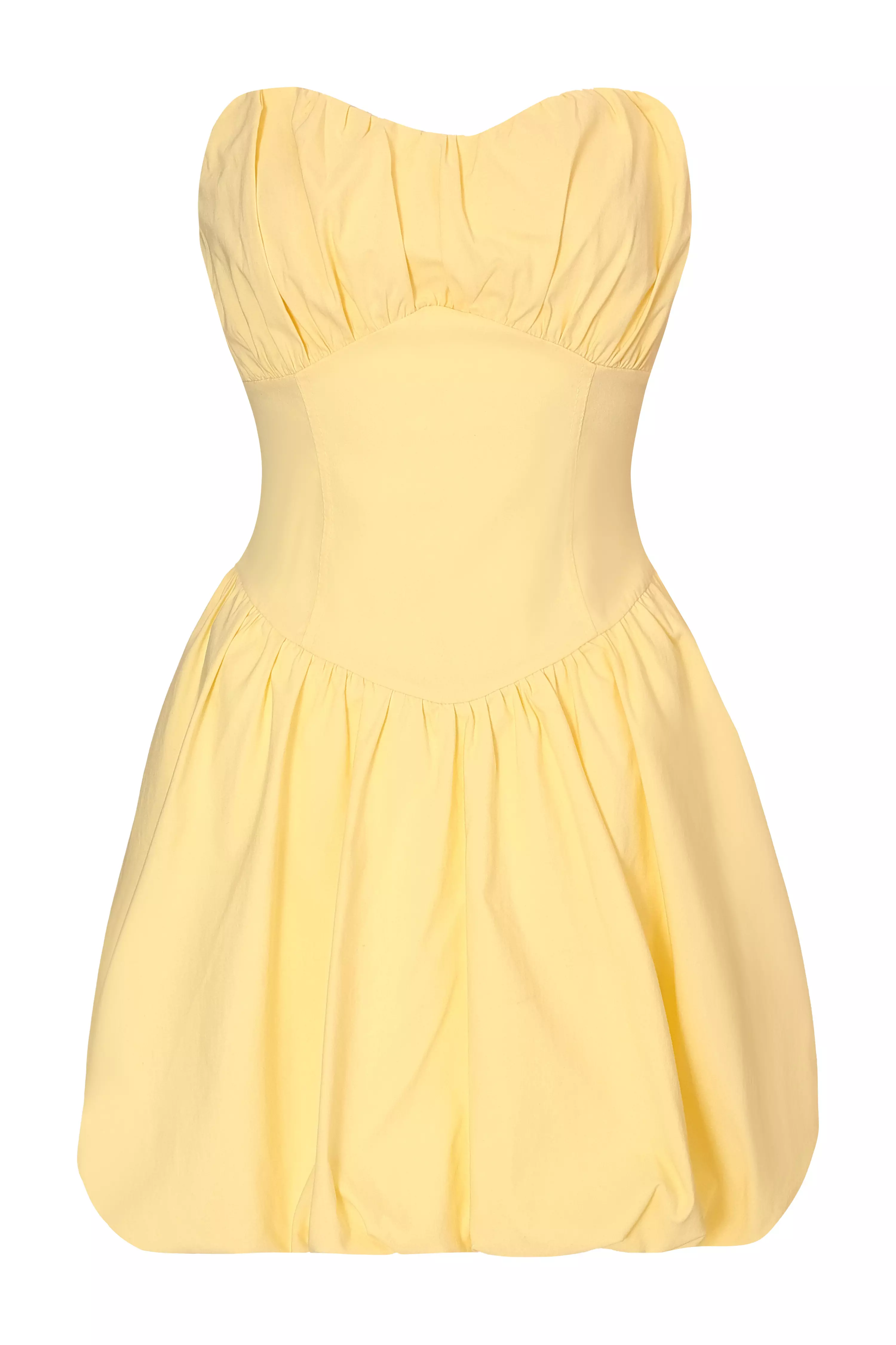 Yellow Puff Ball Skater Dress