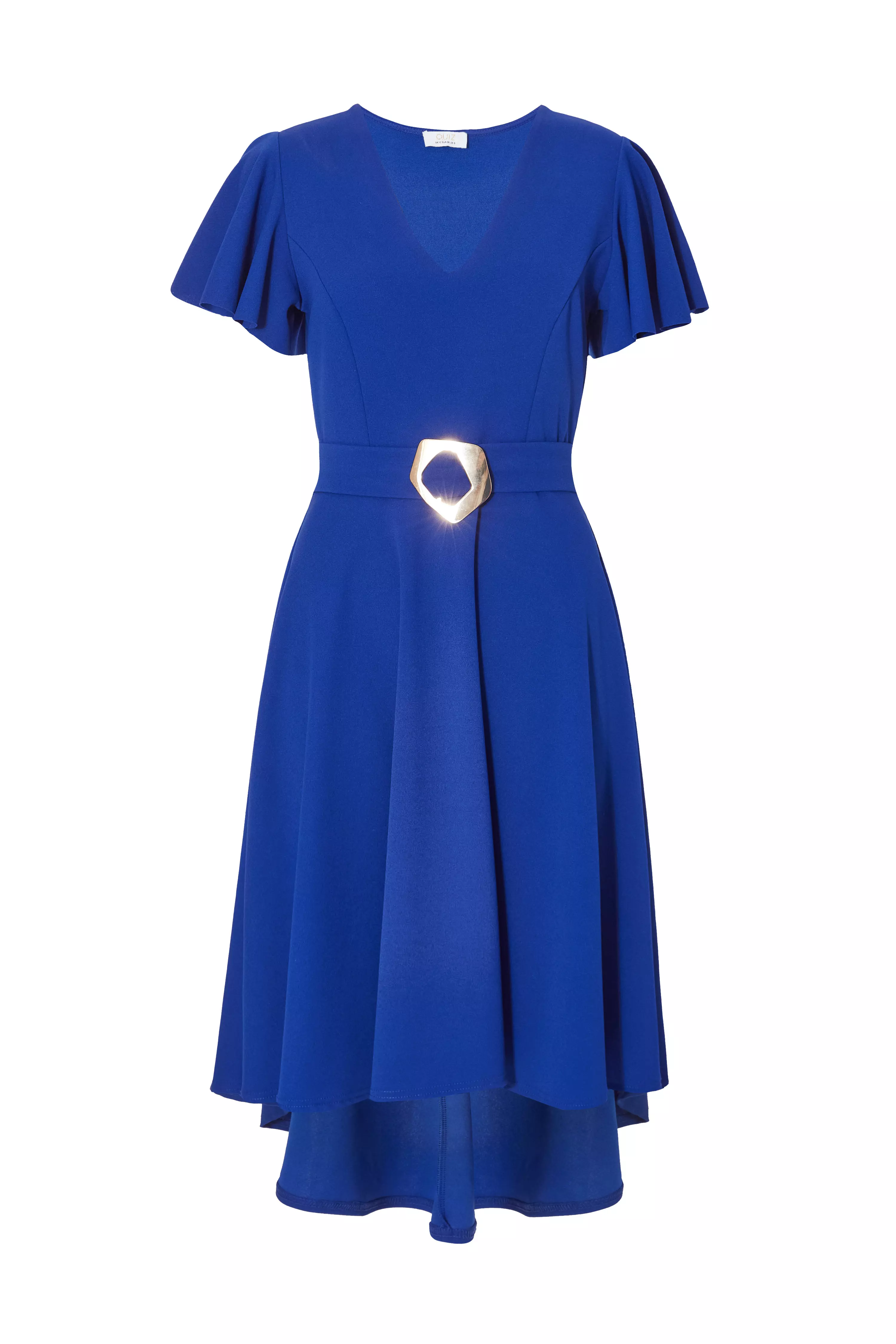 Royal Blue Dip Hem Midi Dress
