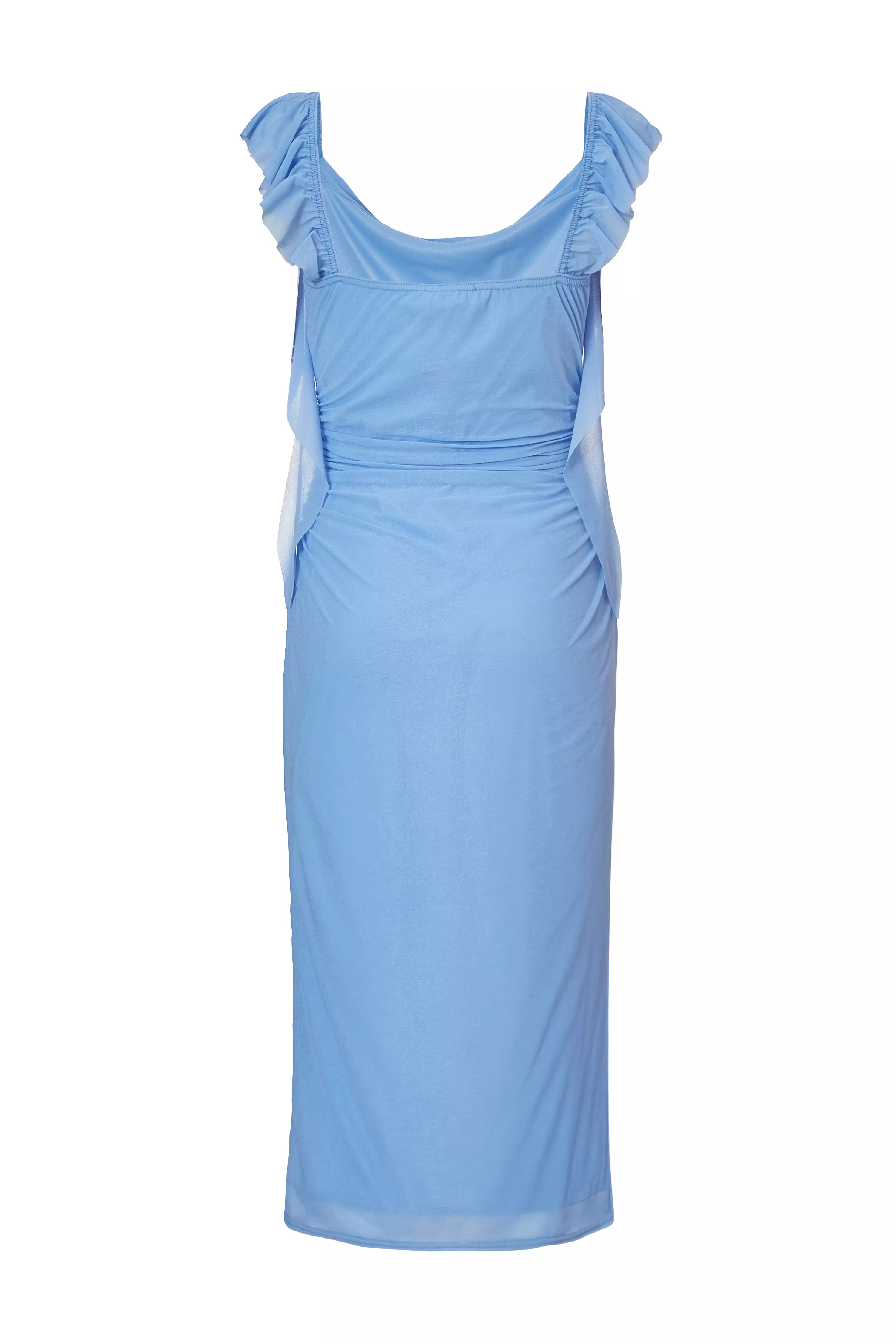 Blue Frill Midi Dress
