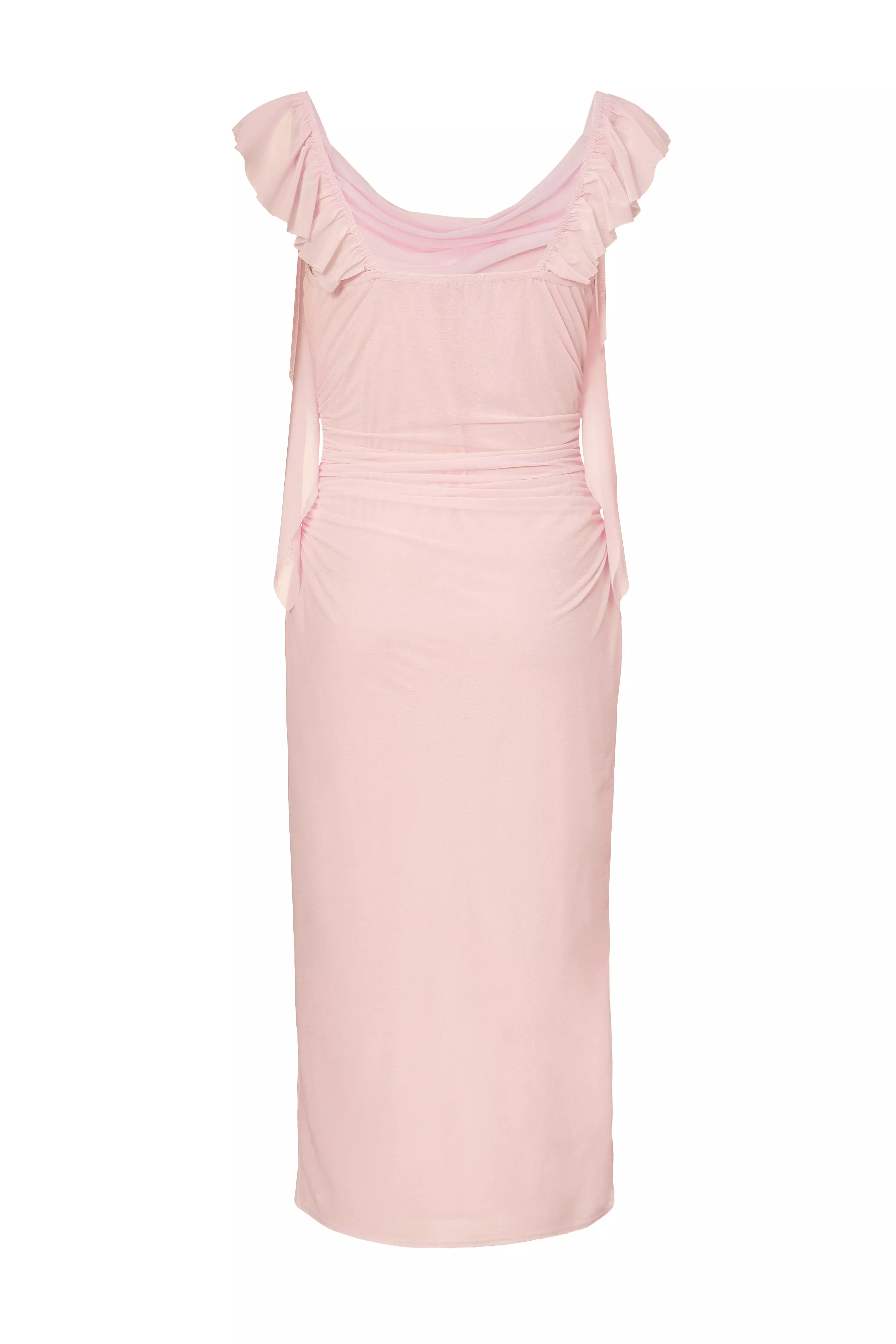 Light Pink Frill Midi Dress