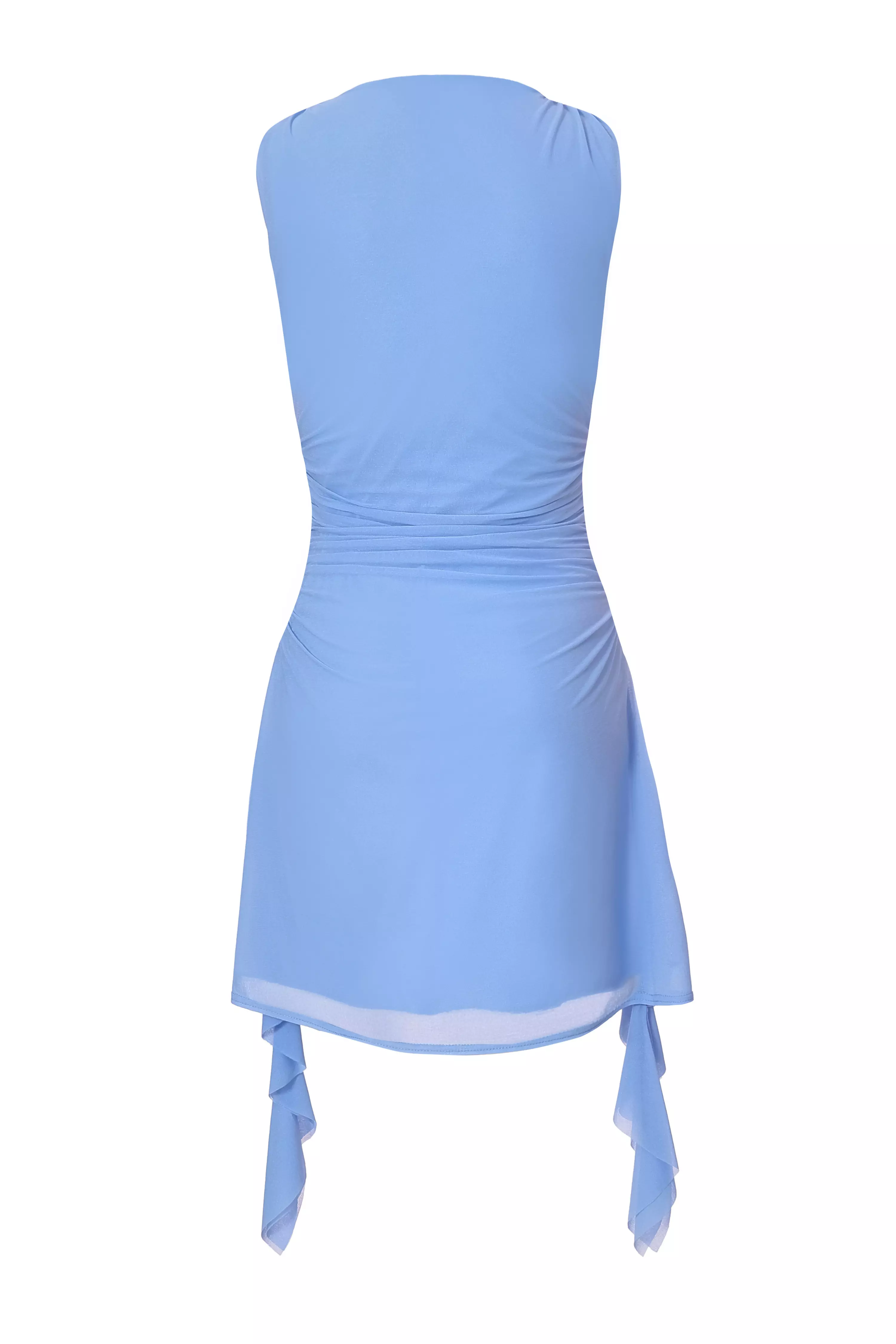 Blue Frill Mini Dress
