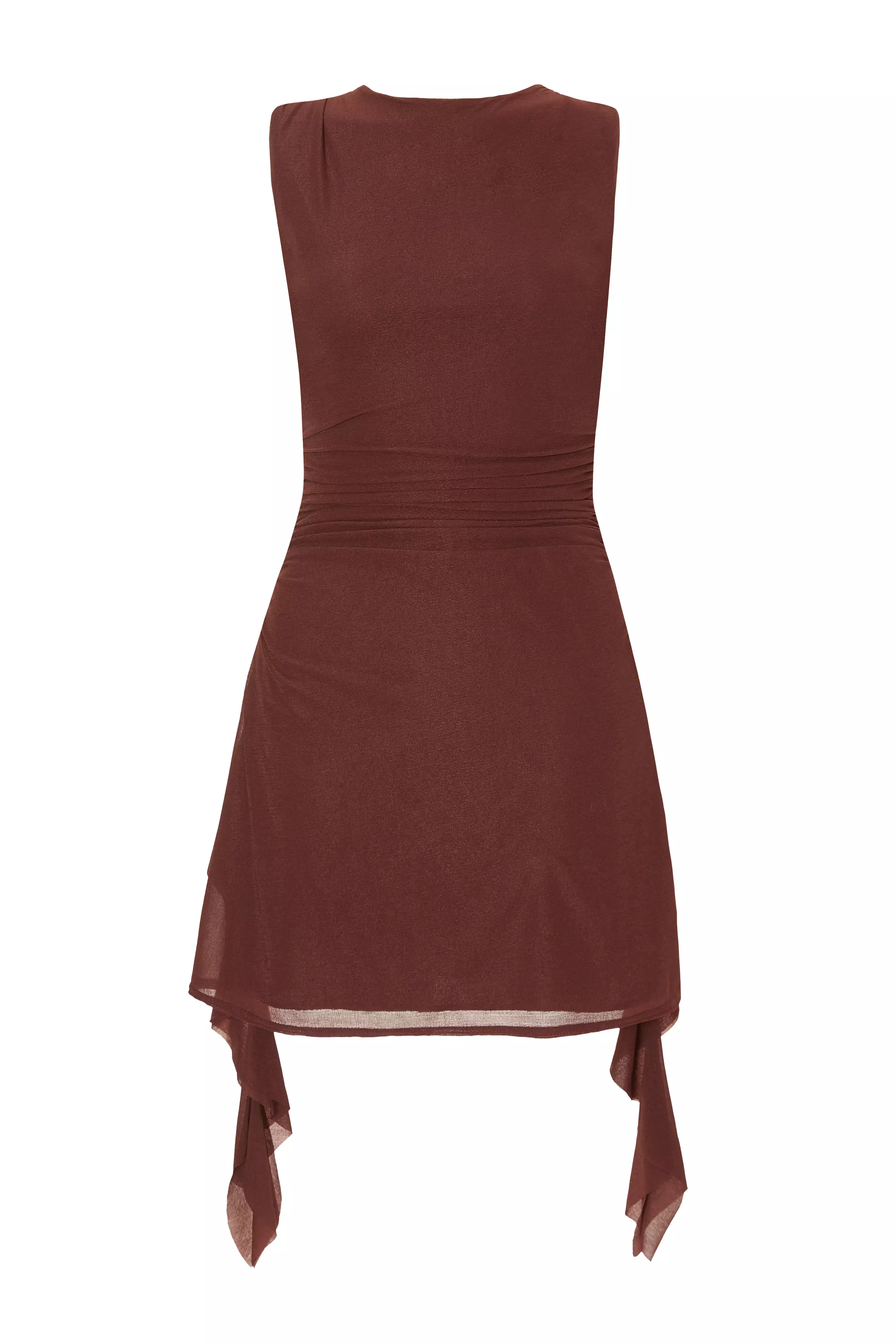 Brown Frill Mini Dress