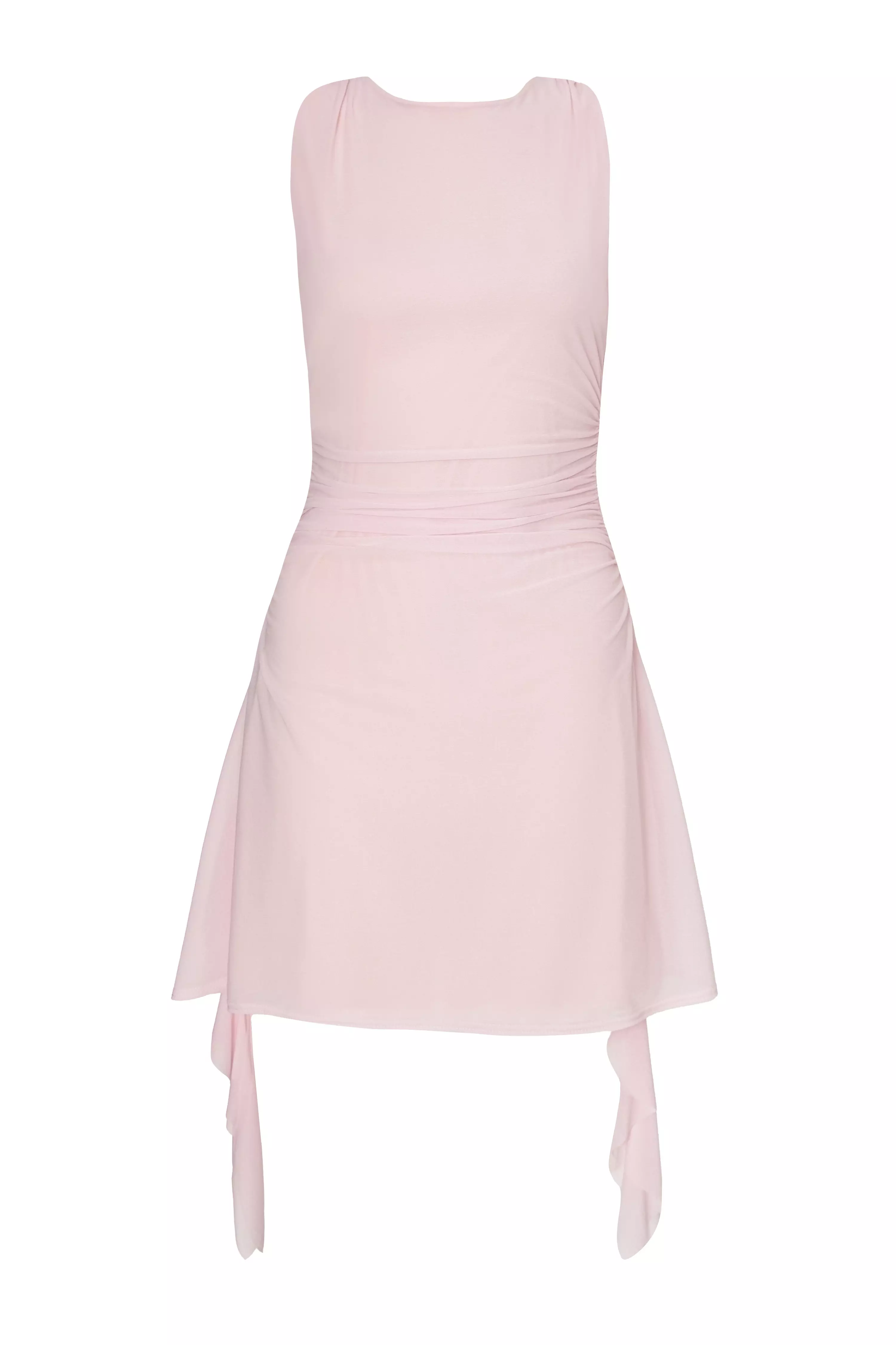 Light Pink Frill Detail Mini Dress