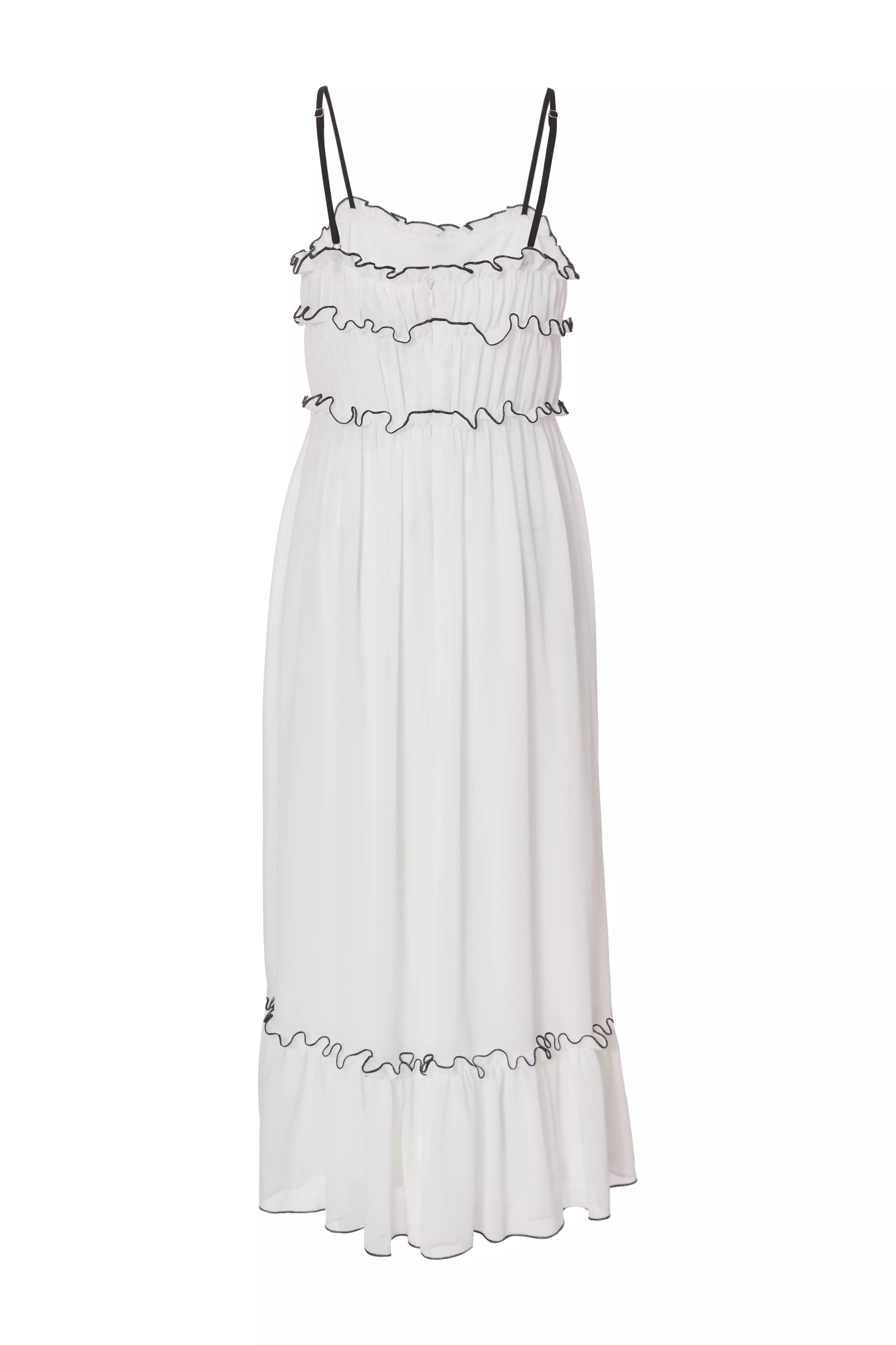 Petite White Chiffon Strappy Midaxi Dress