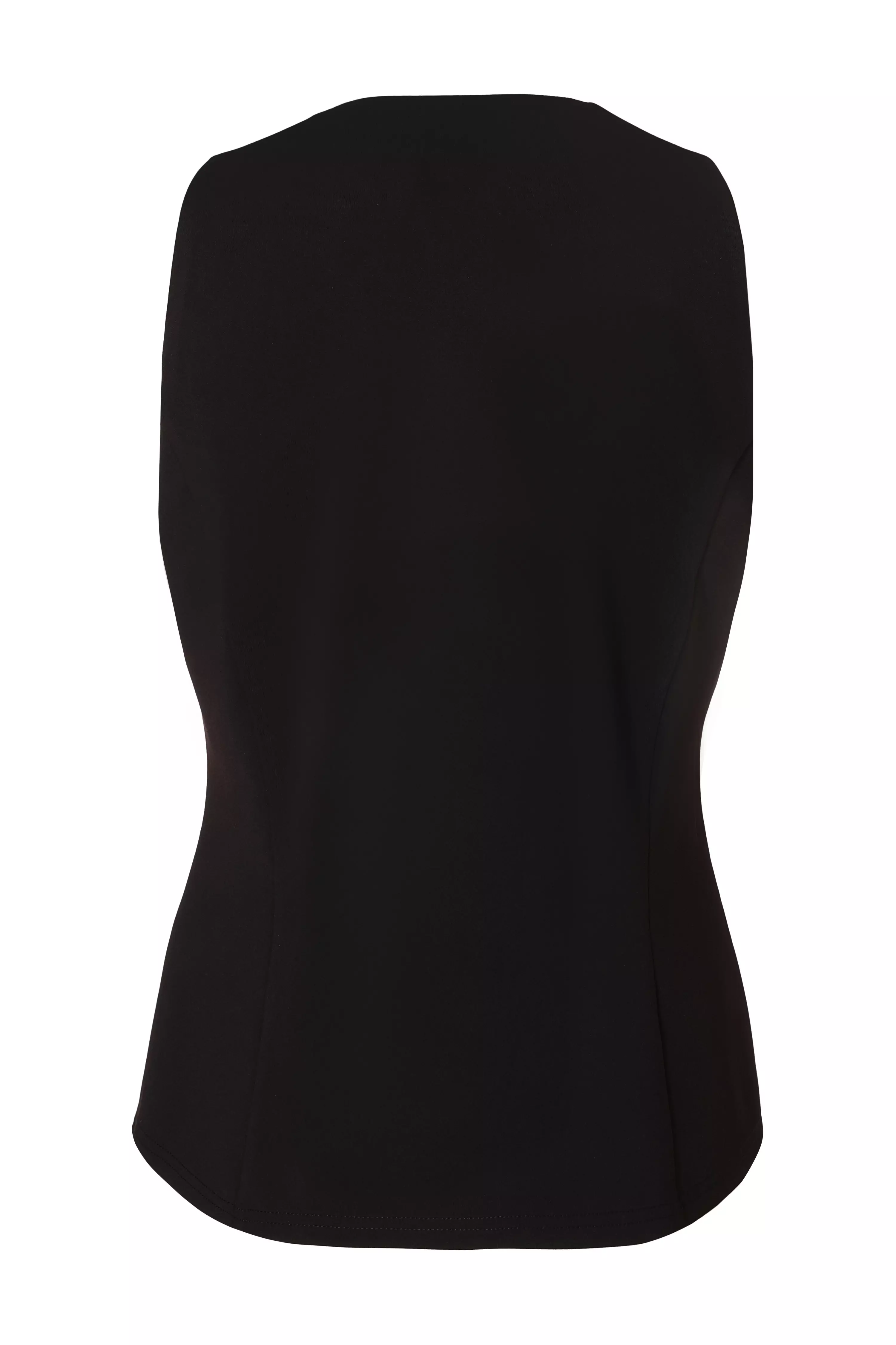 Petite Black Button Front Waistcoat