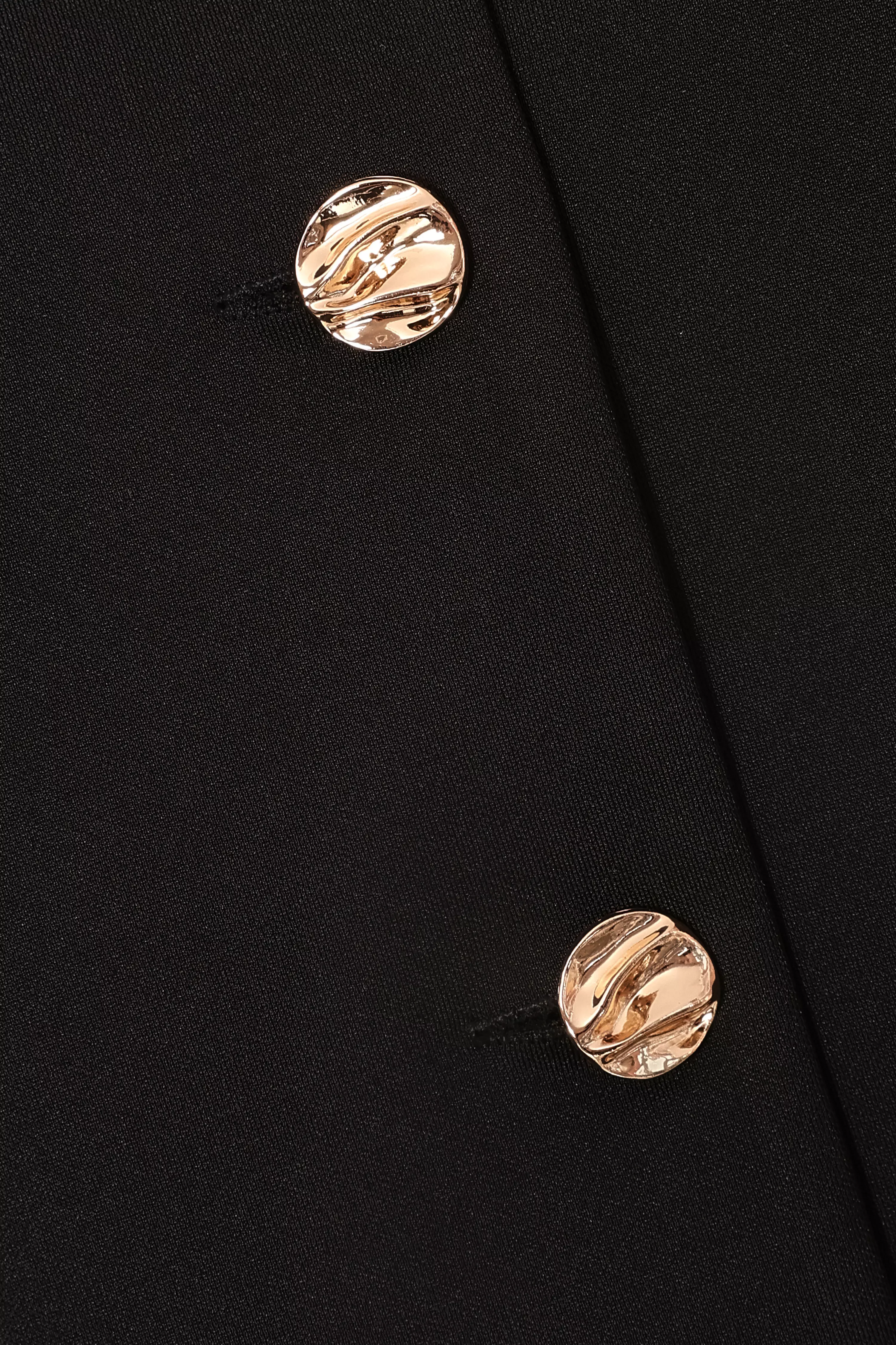 Petite Black Button Front Waistcoat