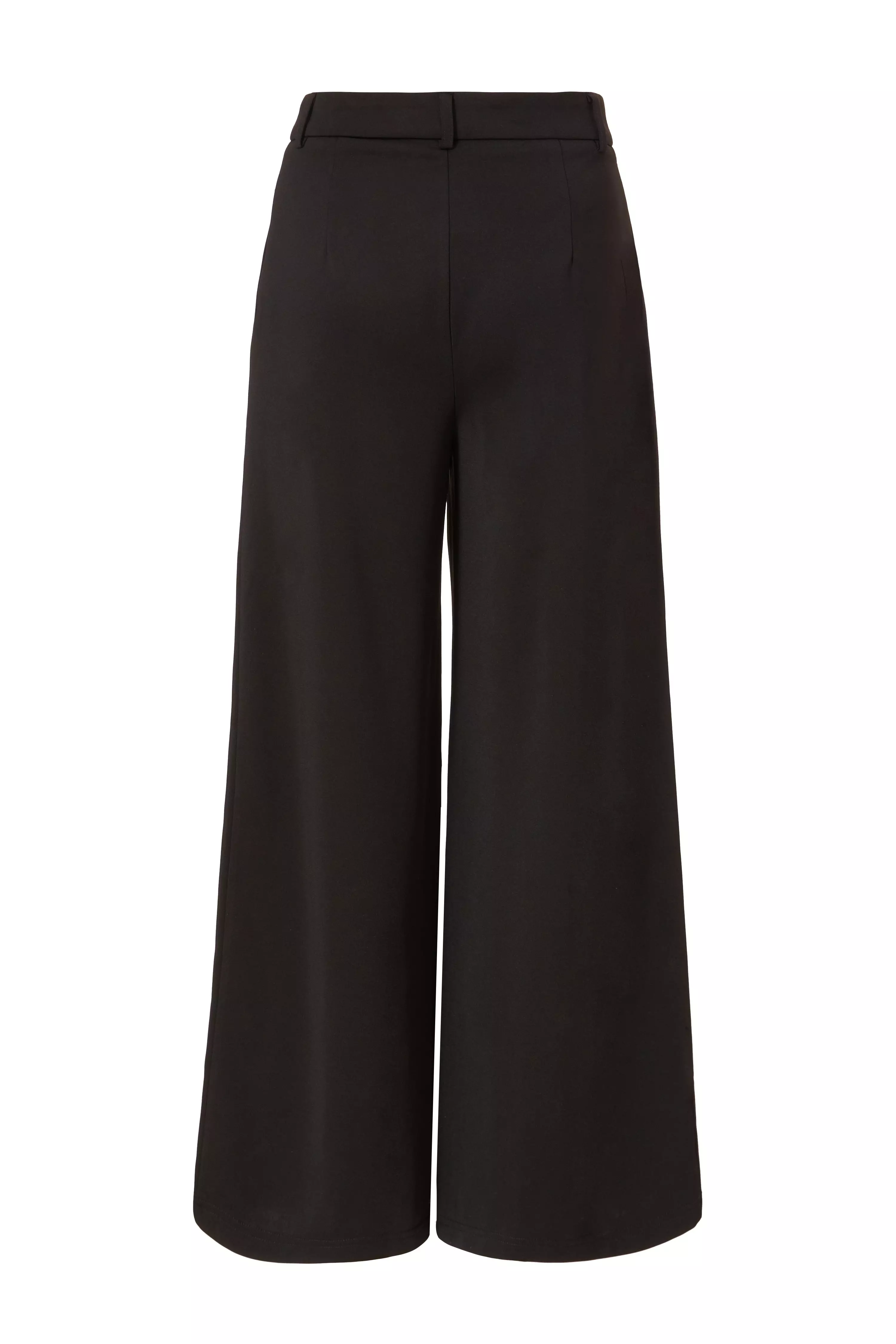 Petite Black Wide Leg Trousers