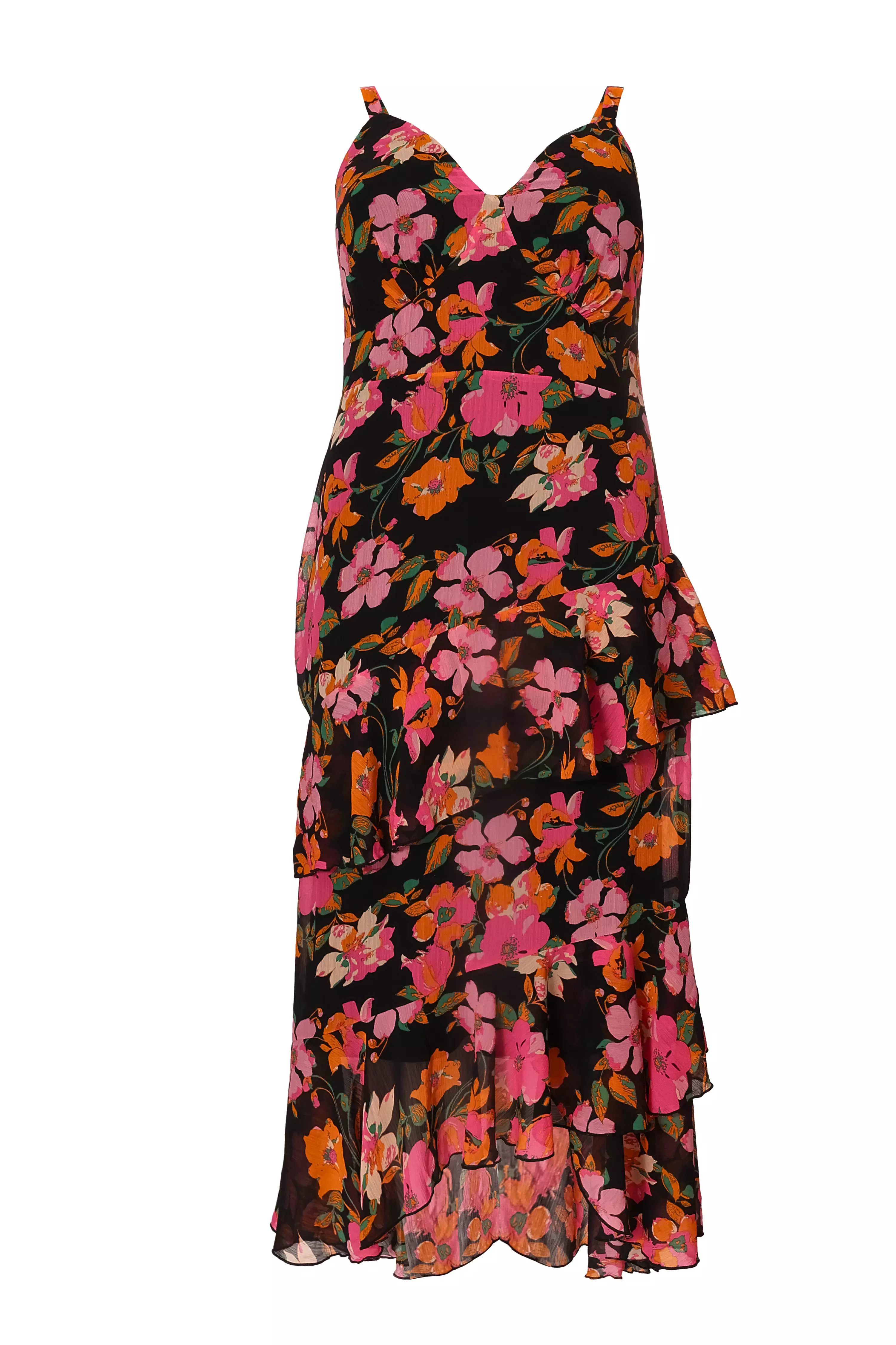 Curve Black Floral Midaxi Dress