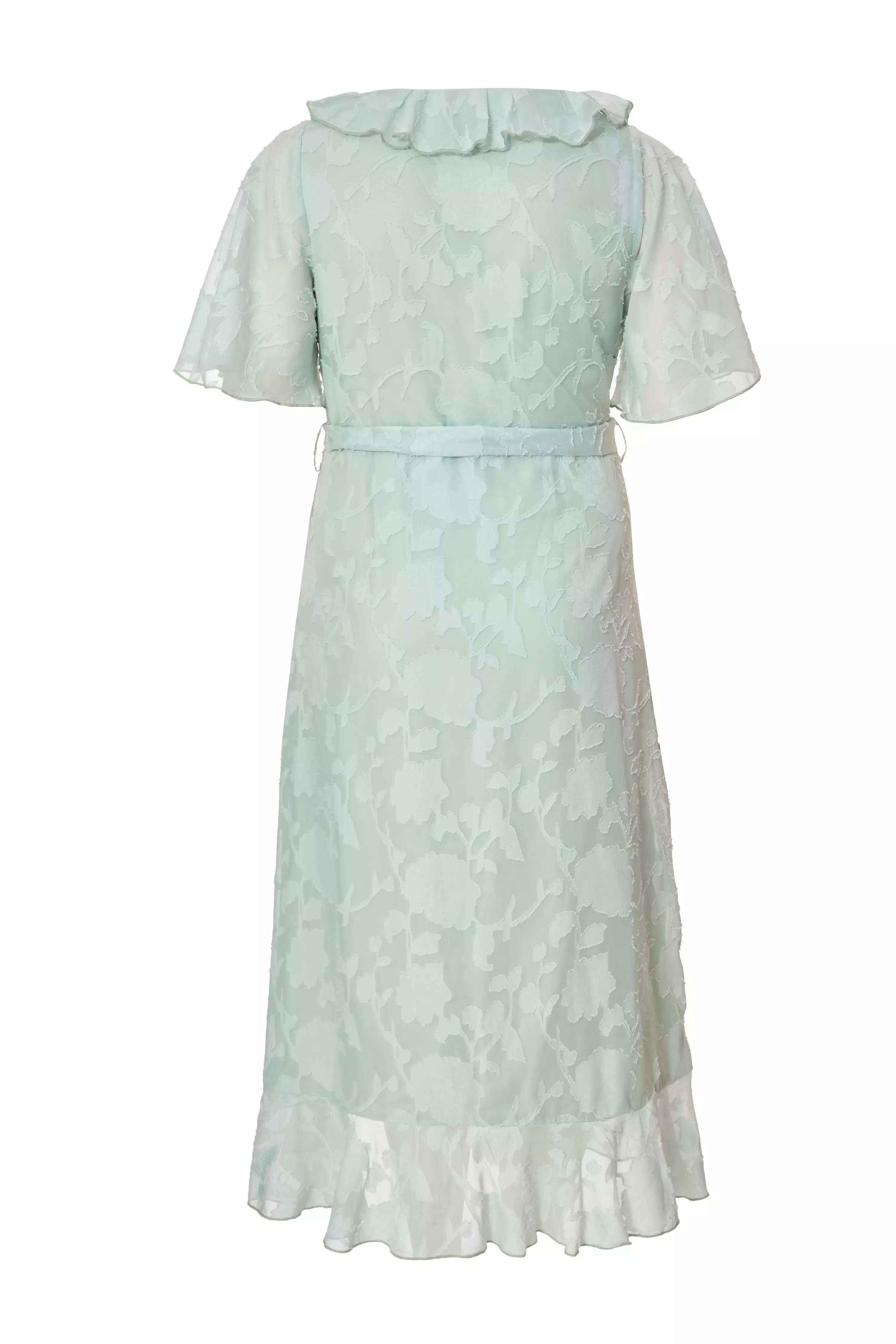 Curve Sage Jacquard Frill Midaxi Dress