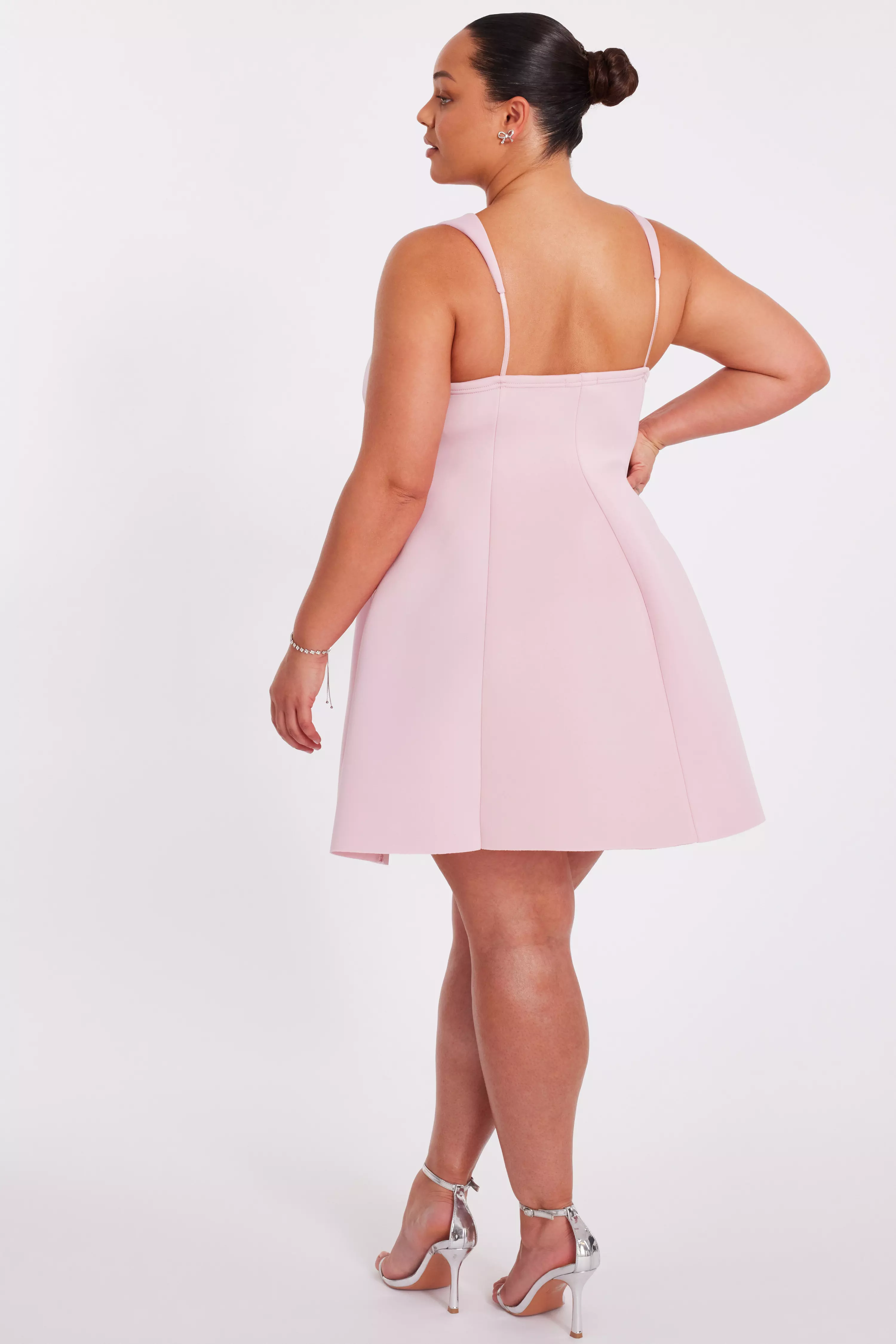 Curve Pink A-Line Mini Dress