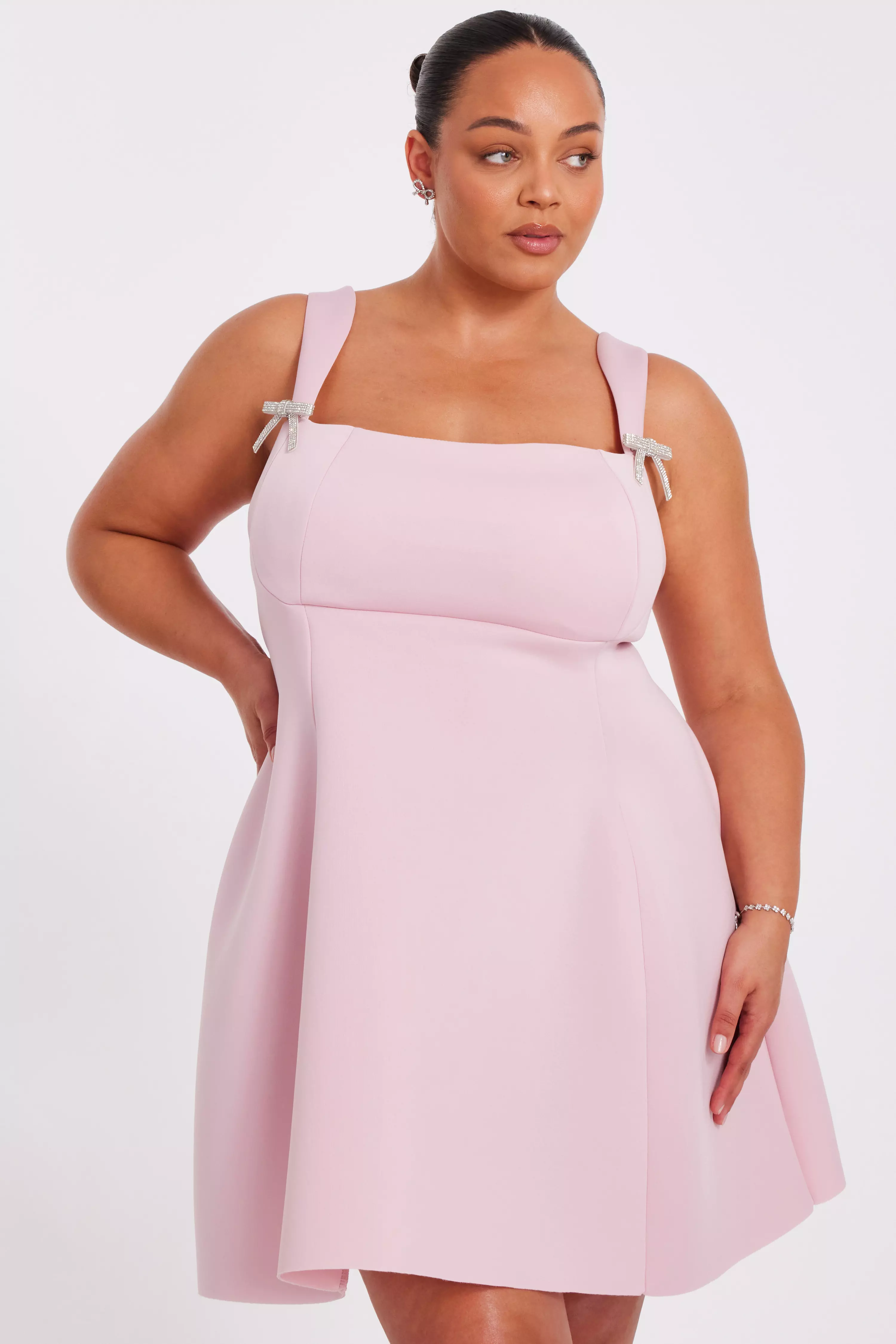Curve Pink A-Line Mini Dress