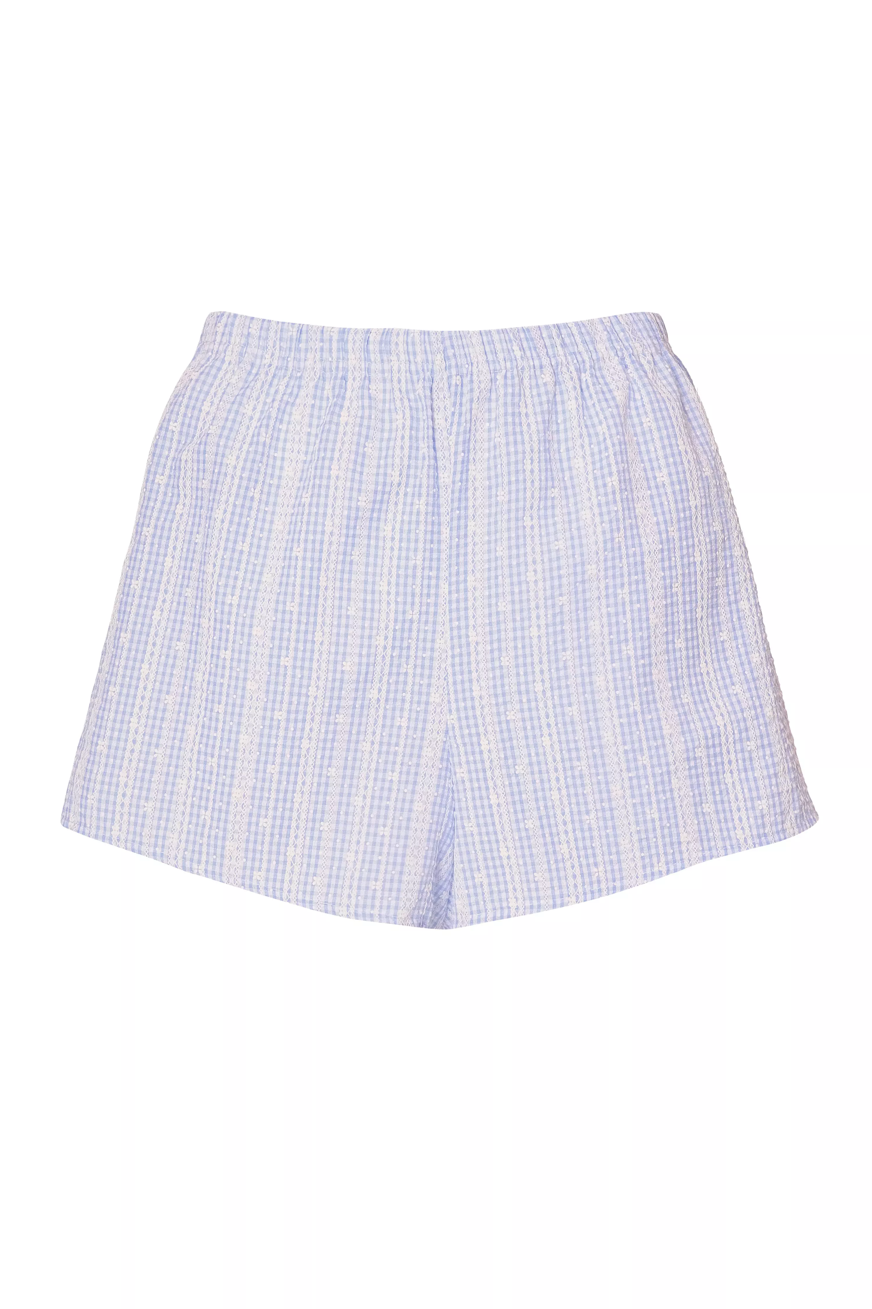 Blue Gingham Shorts