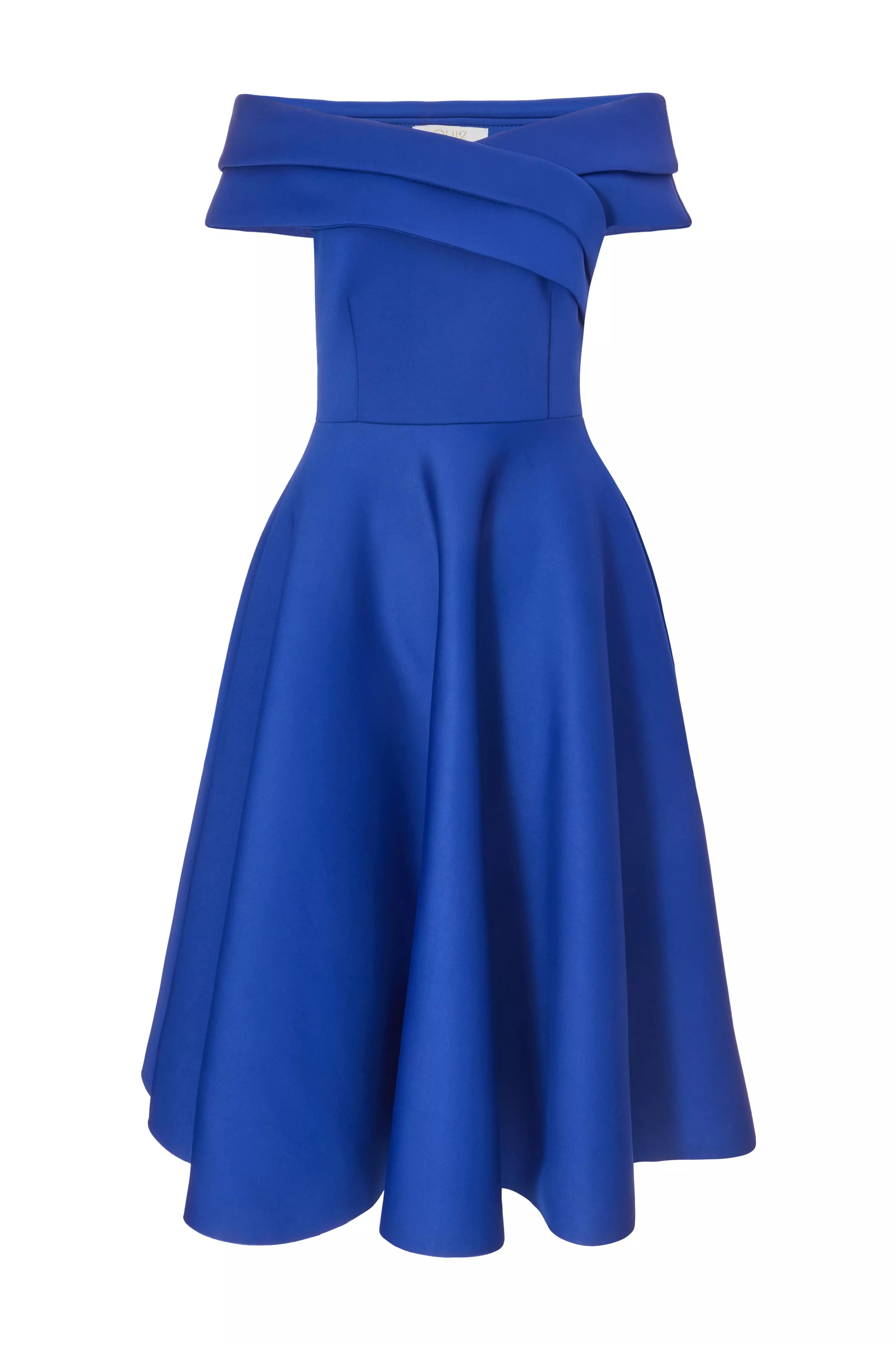 Royal Blue Bardot Midi Dress