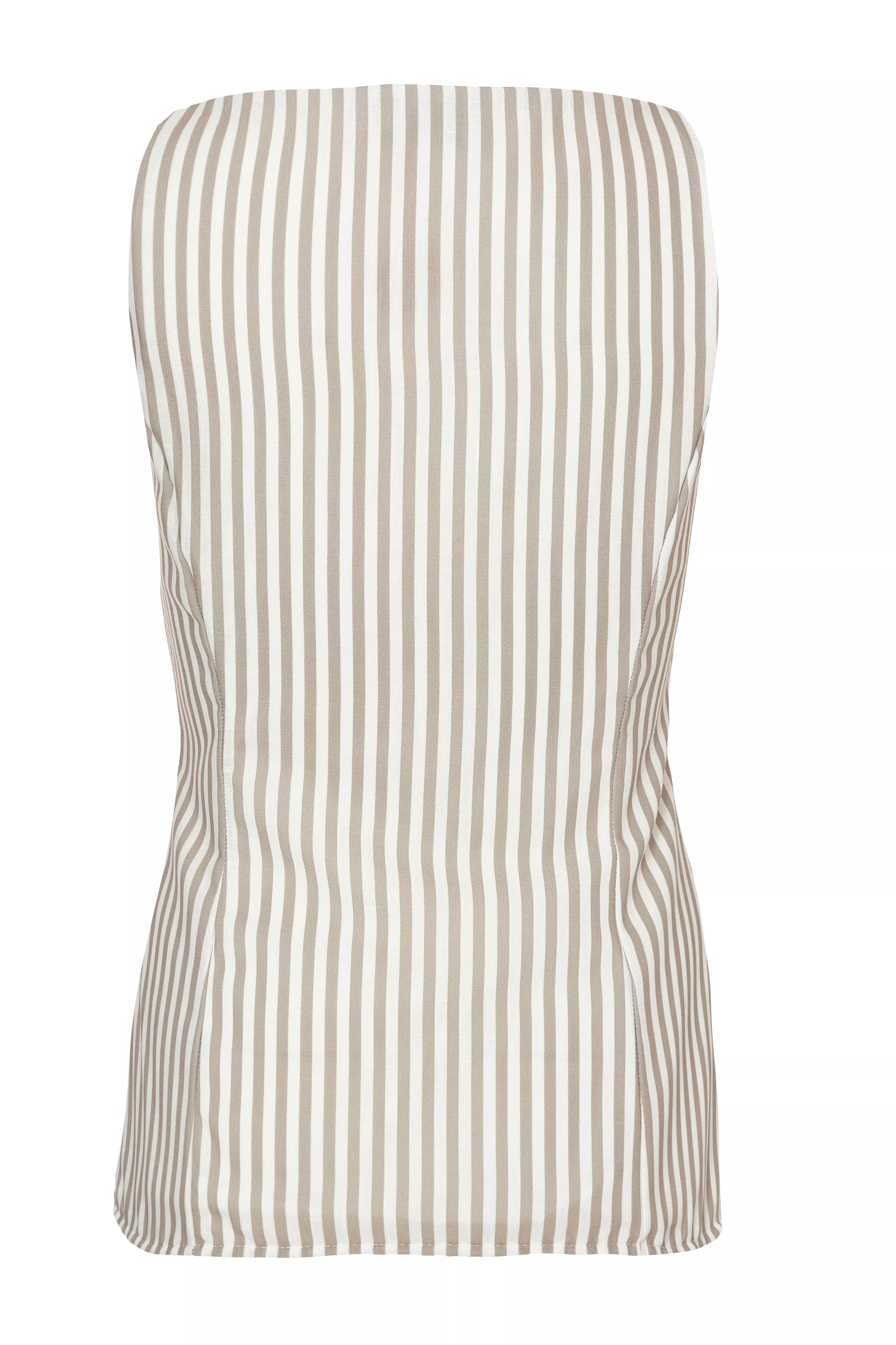 Stone Striped Boat Neck Waistcoat
