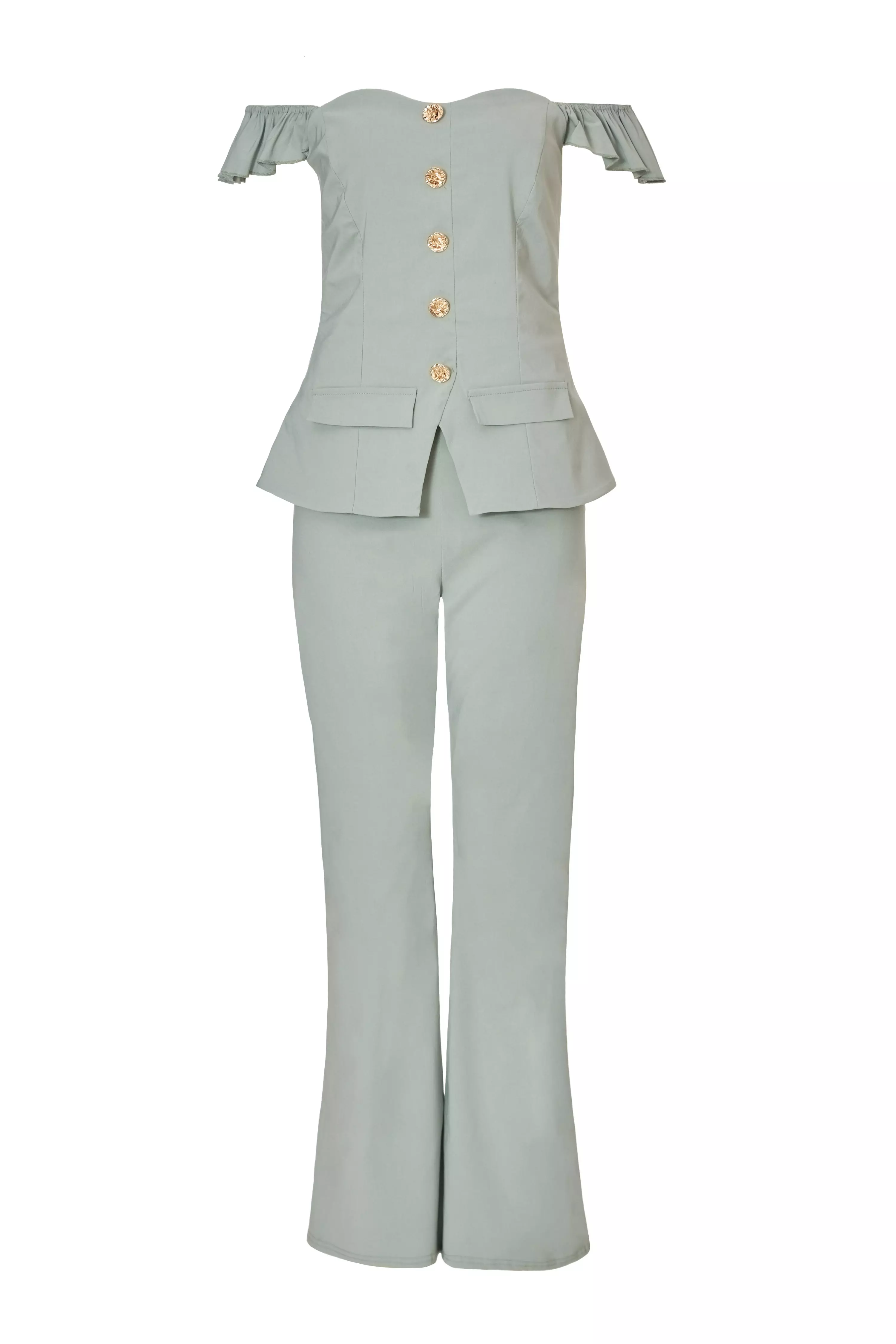 Sage Frill Sleeve Jumpsuit