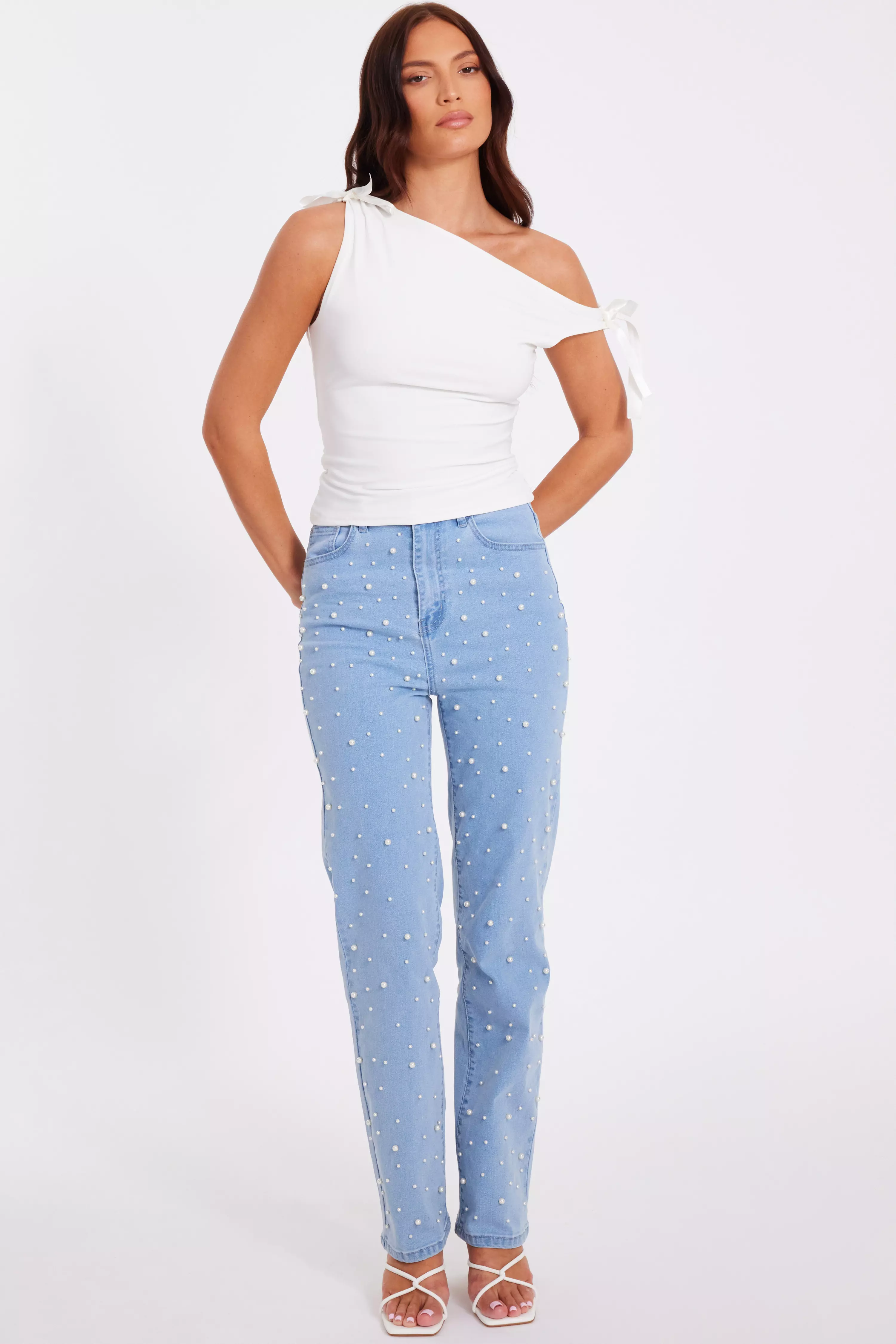 Light Denim Embellished Jeans