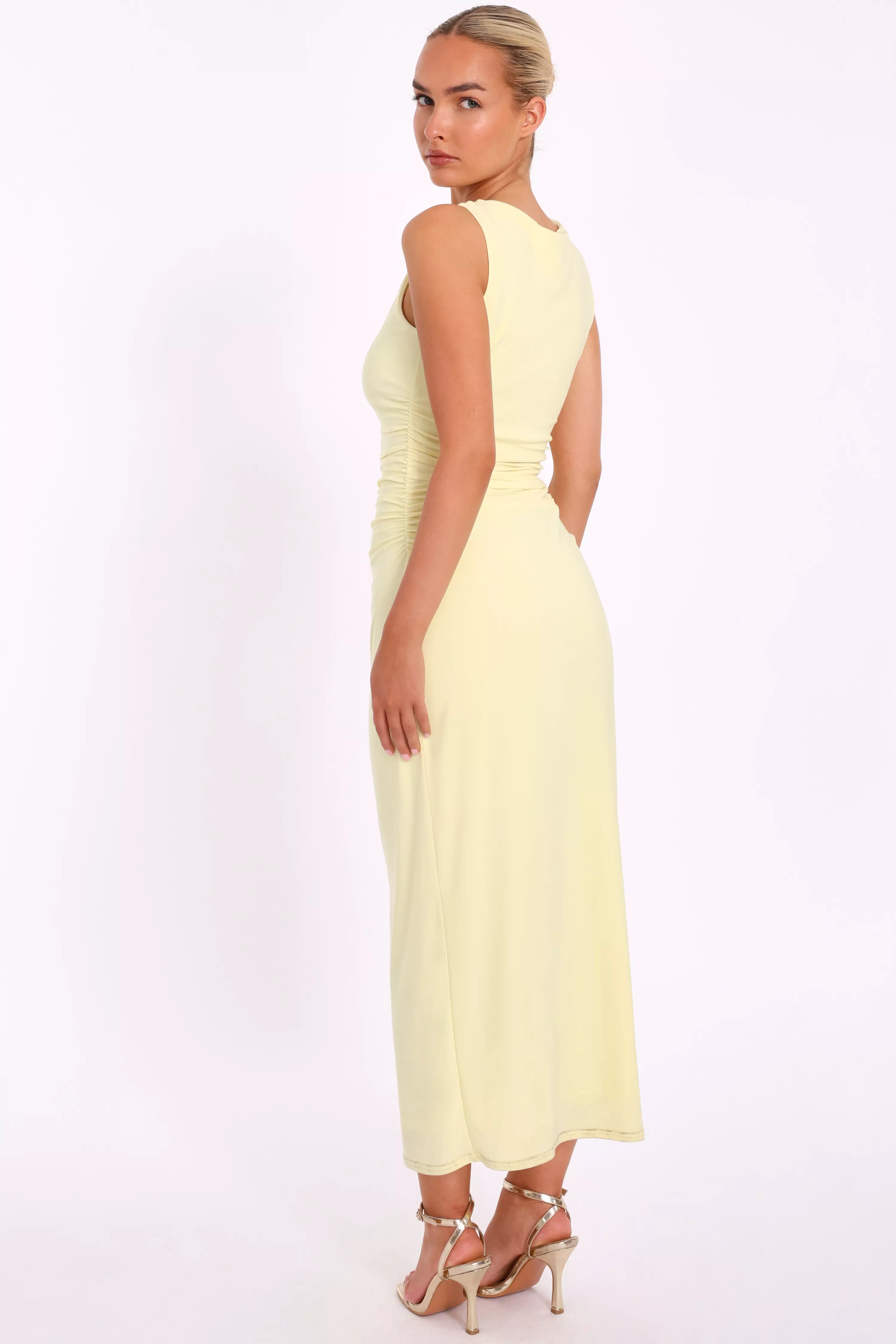 Yellow Gold Buckle Midaxi Dress