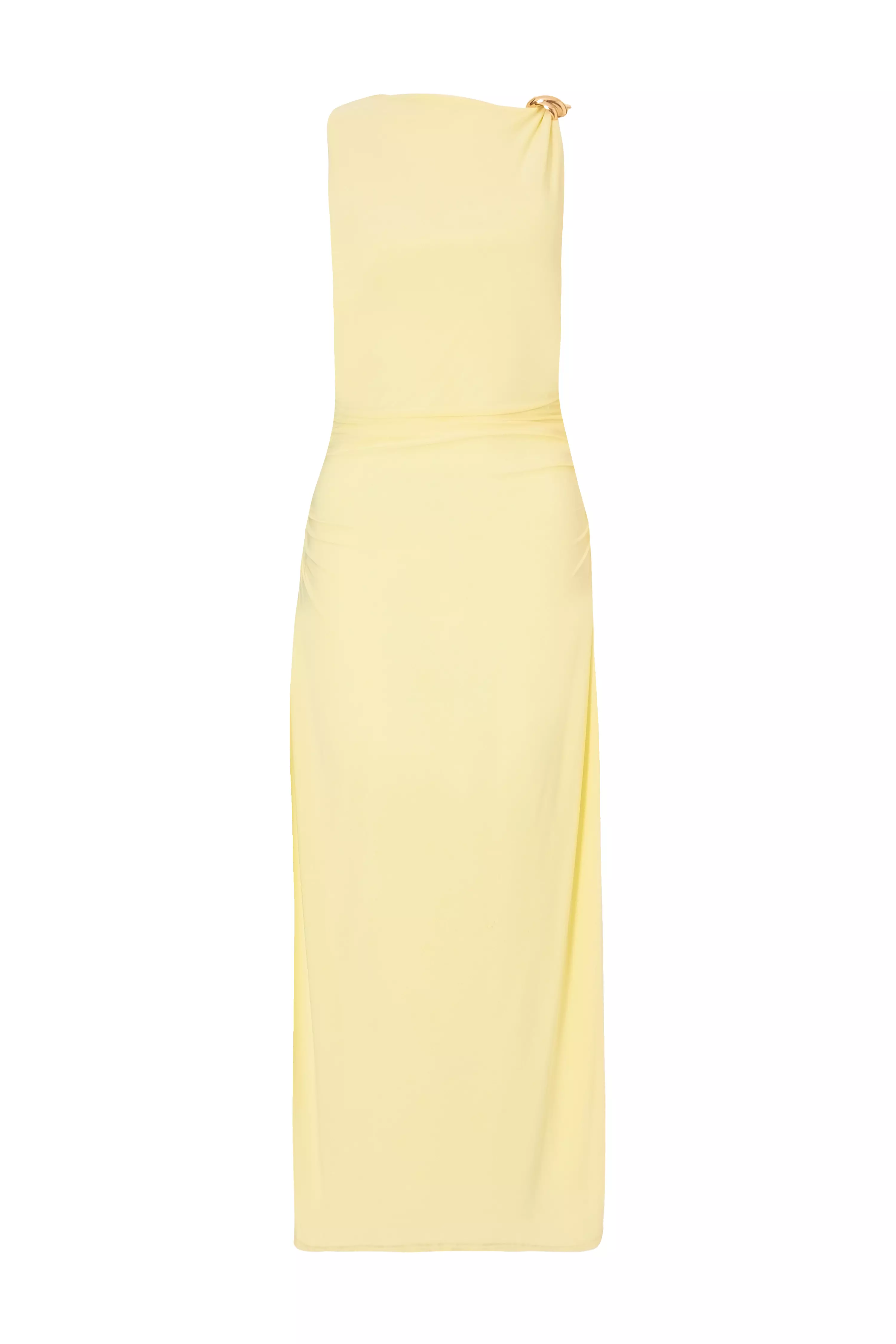 Yellow Gold Buckle Midaxi Dress