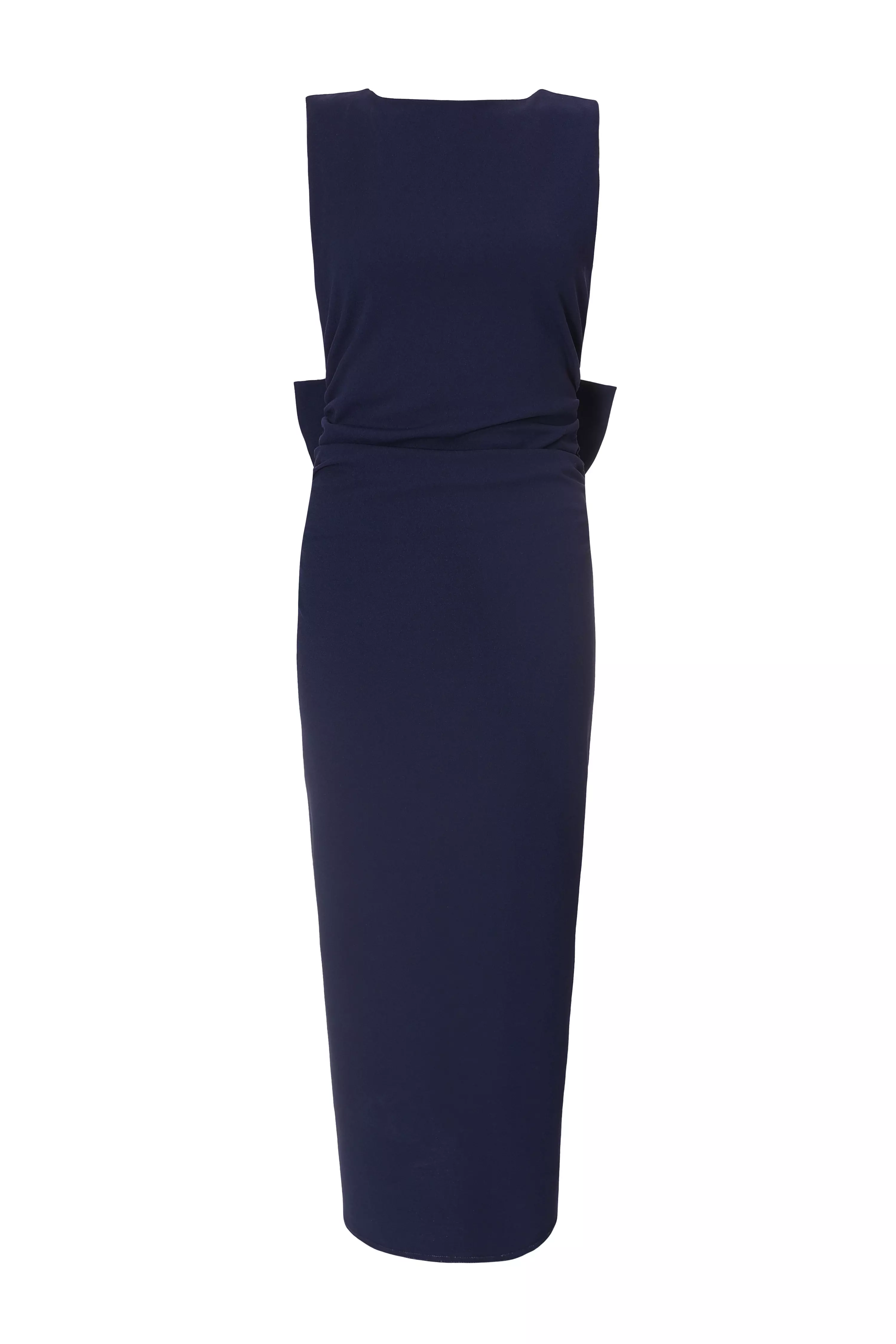 Navy Bow Back Midaxi Dress