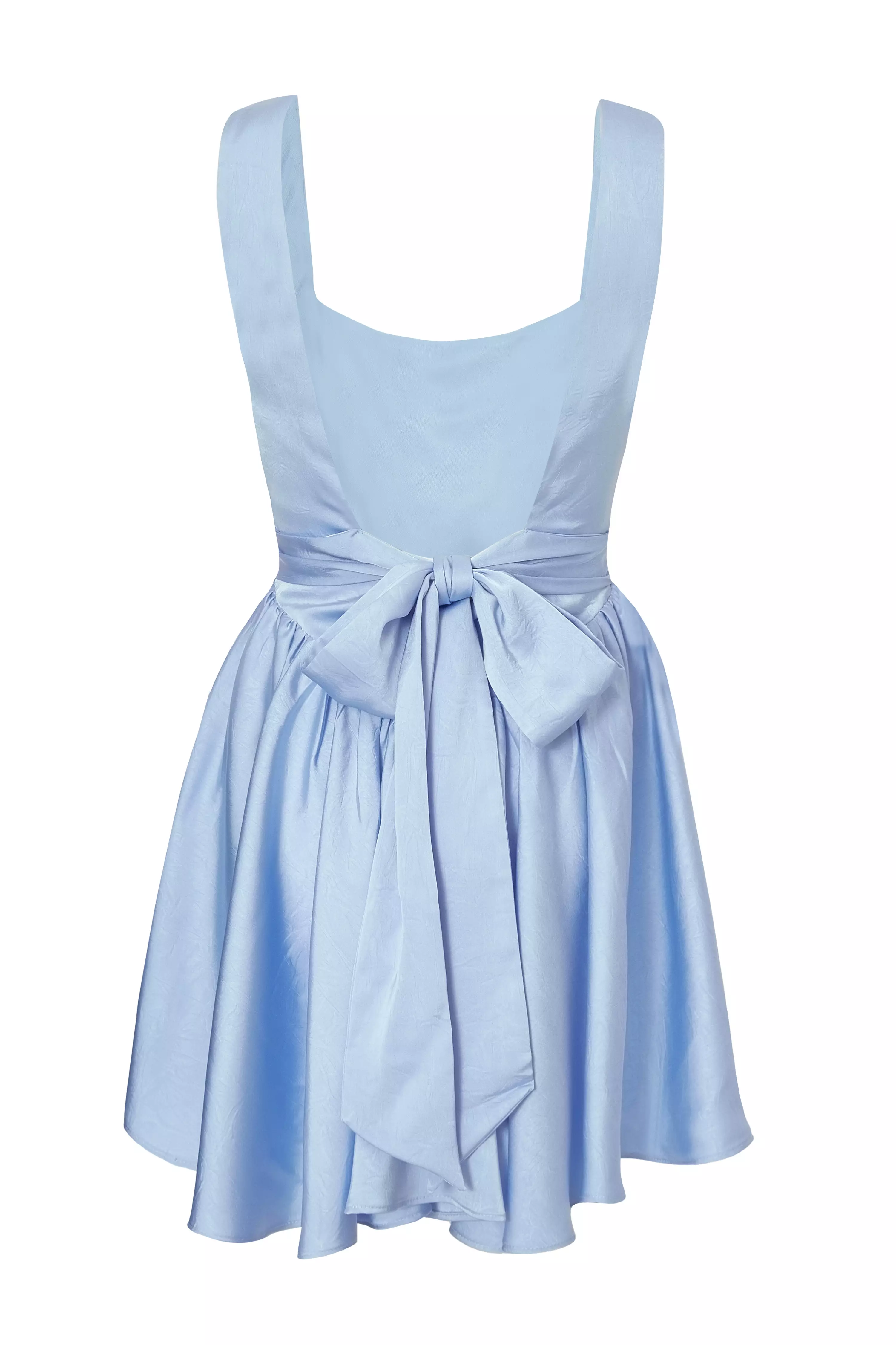 Blue Satin Corset Mini Dress