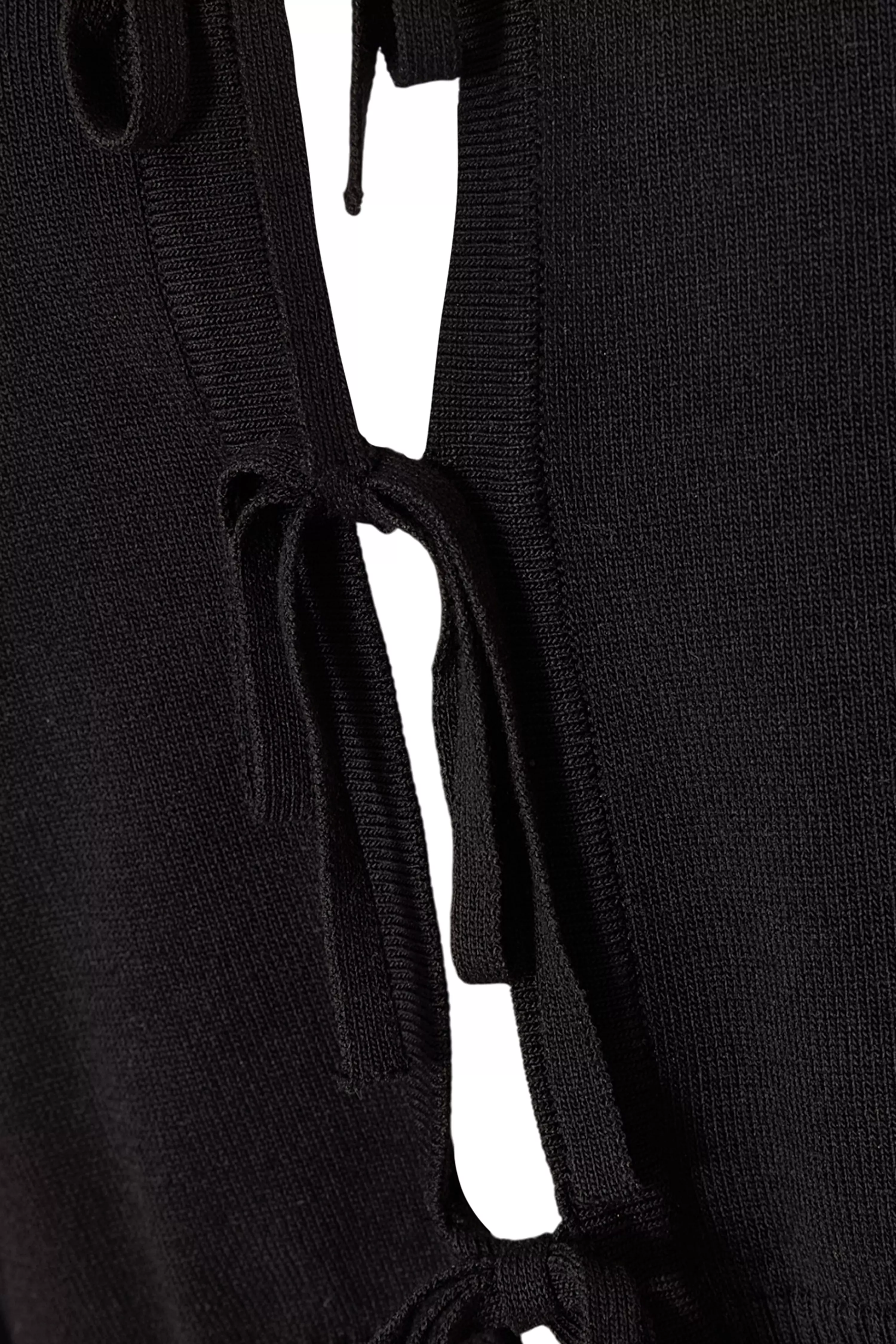 Black Knit Tie Front Cardigan