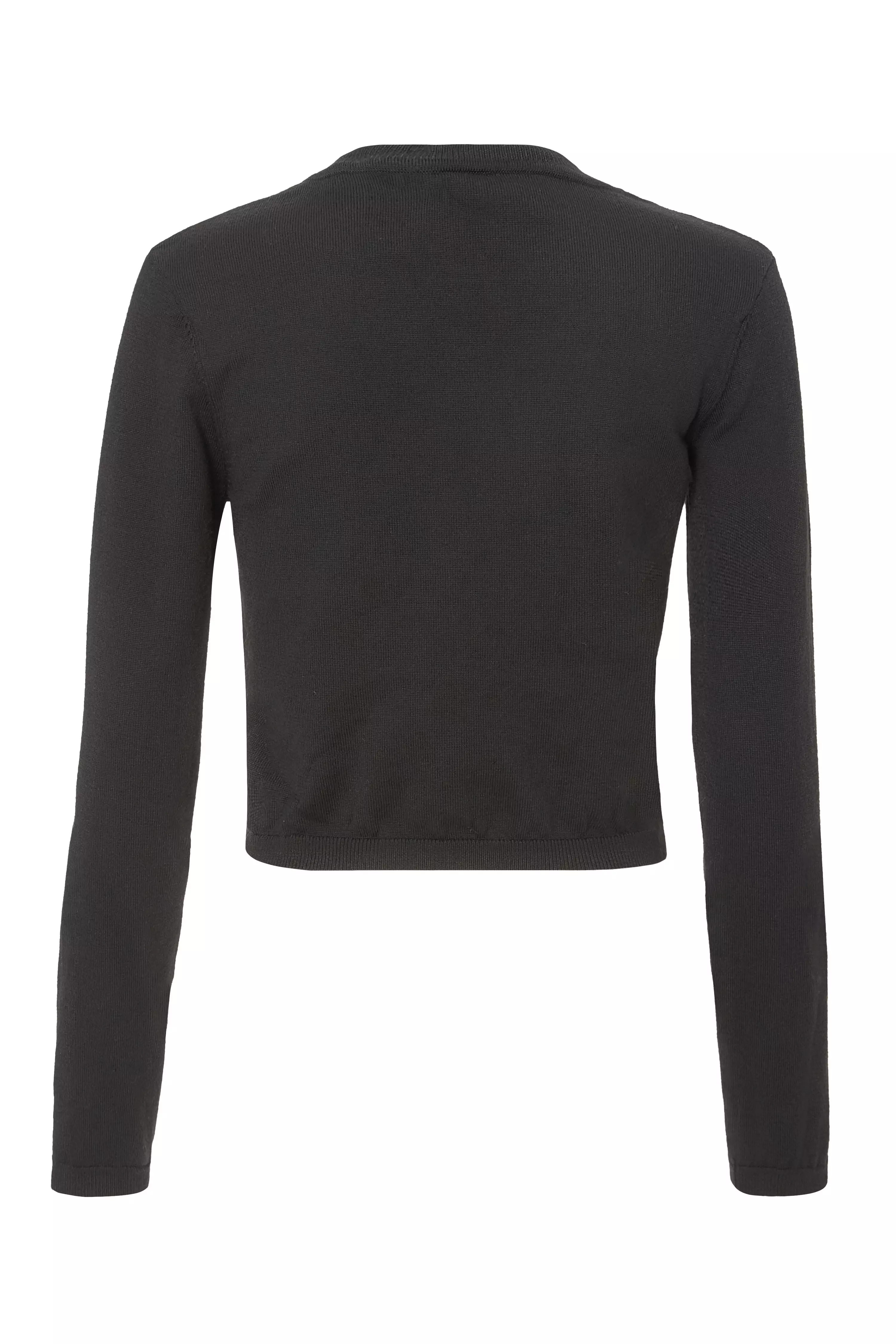 Black Knit Cropped Jumper