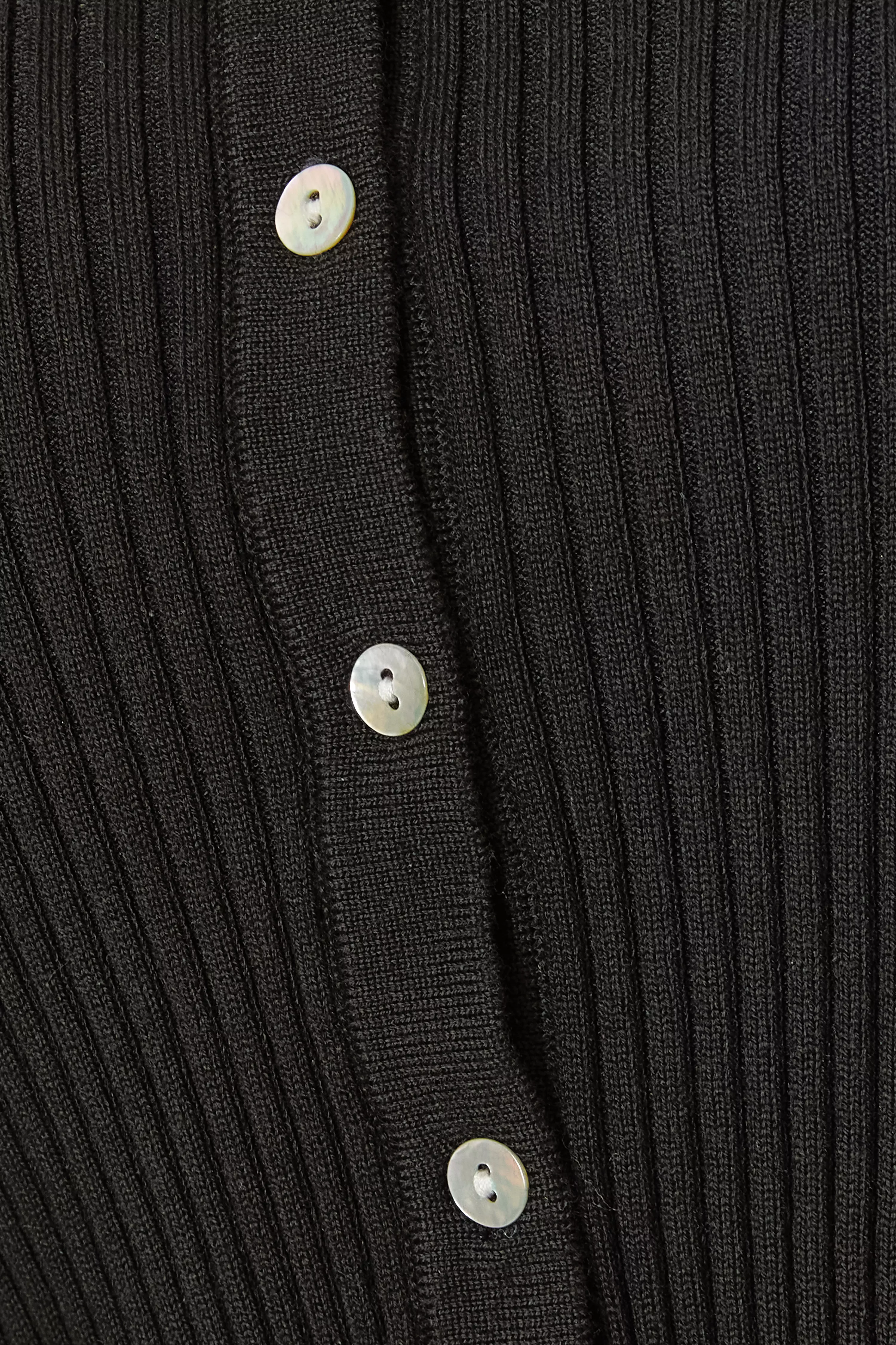 Black Ribbed Knit Cardigan