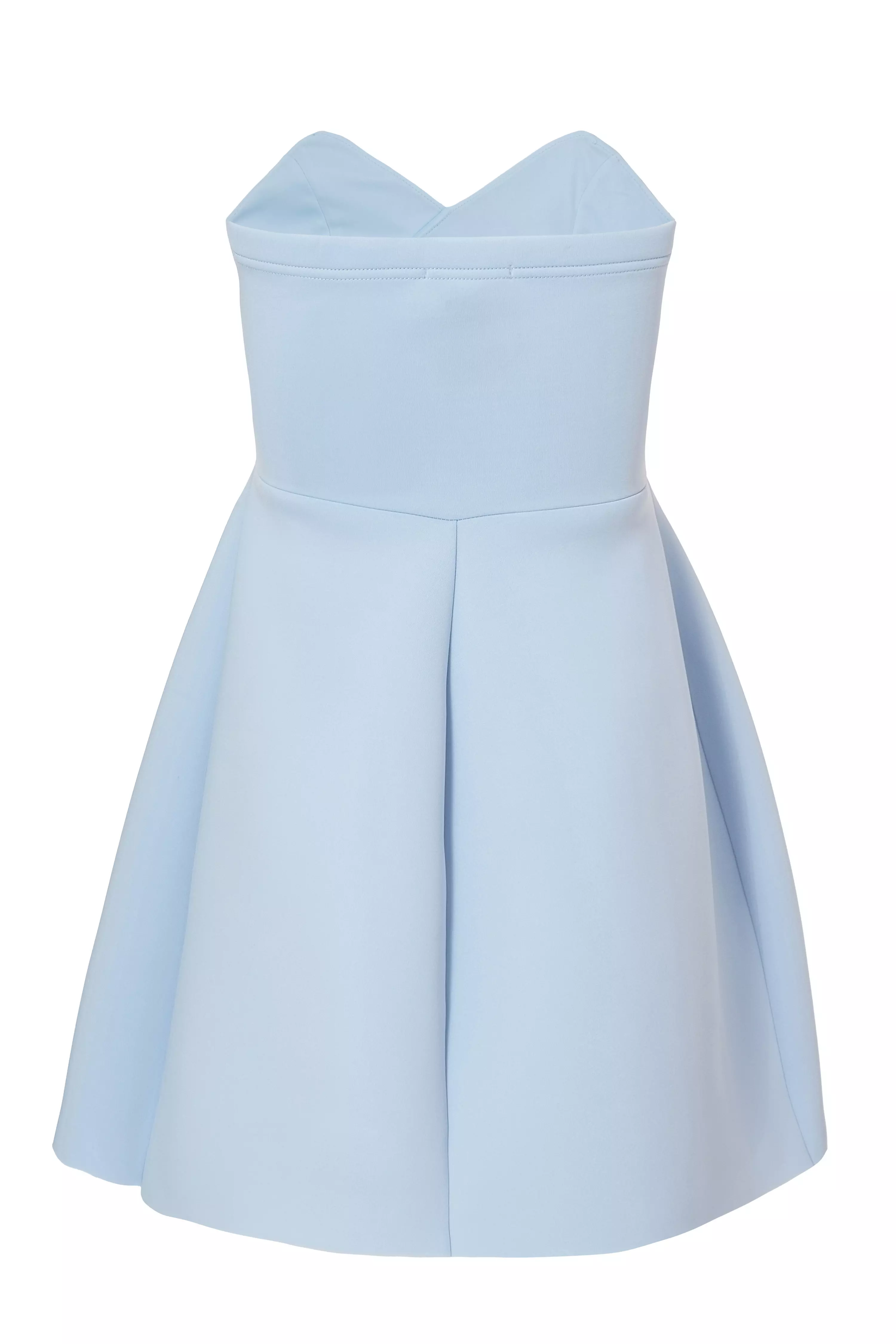 Pale Blue Wrap Front Mini Dress