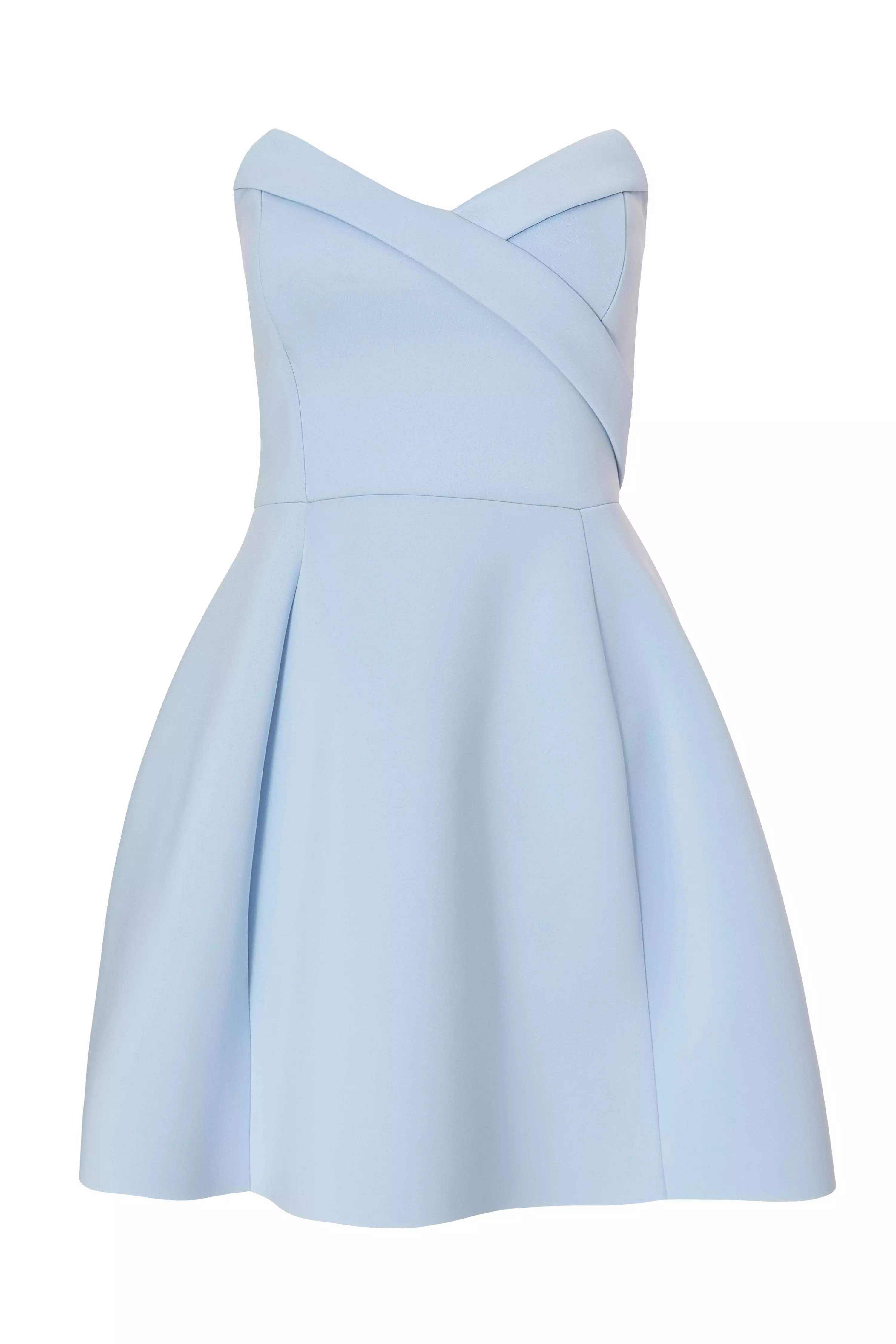 Pale Blue Wrap Front Mini Dress