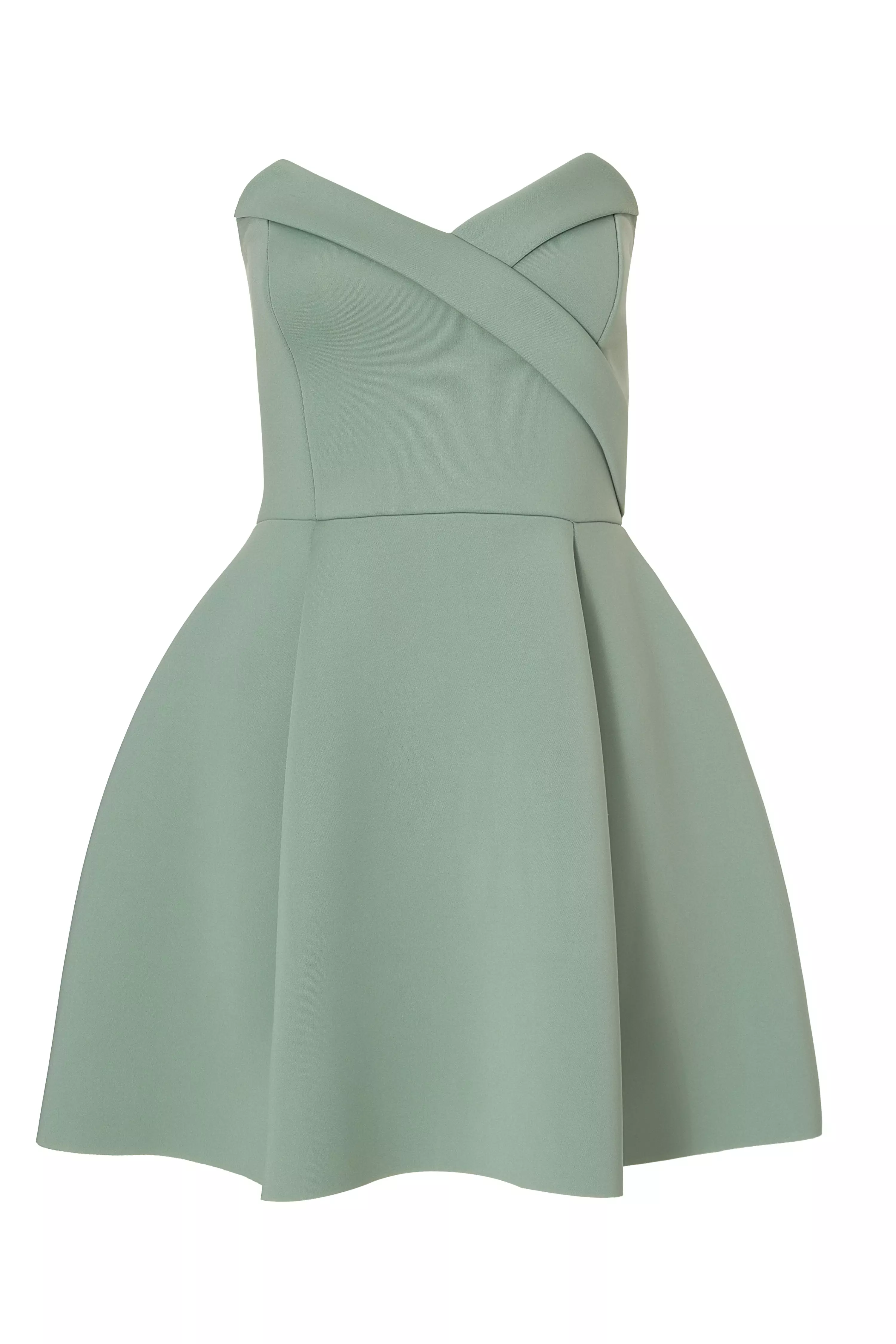 Sage Wrap Front Mini Dress