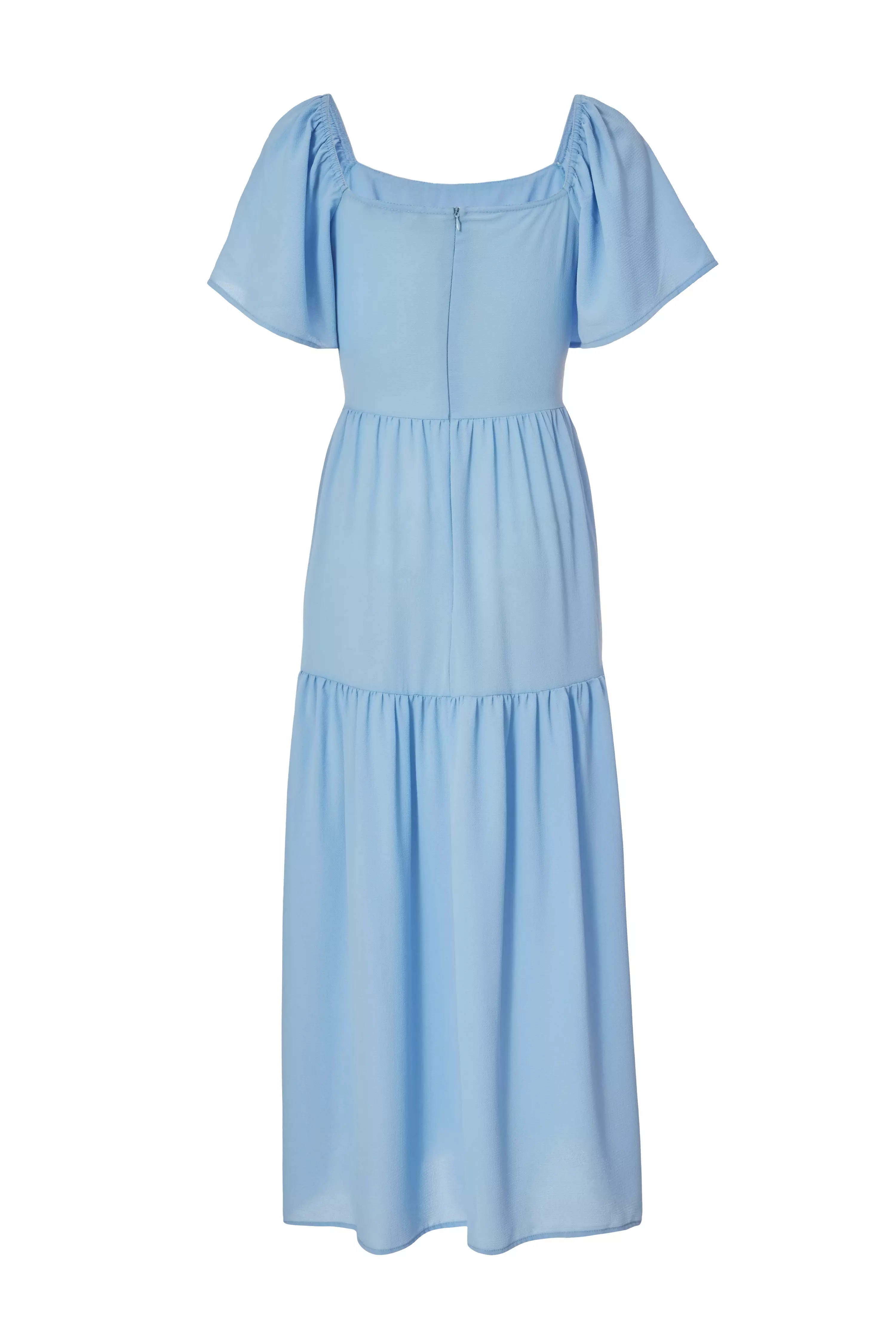 Light Blue Tiered Midaxi Dress