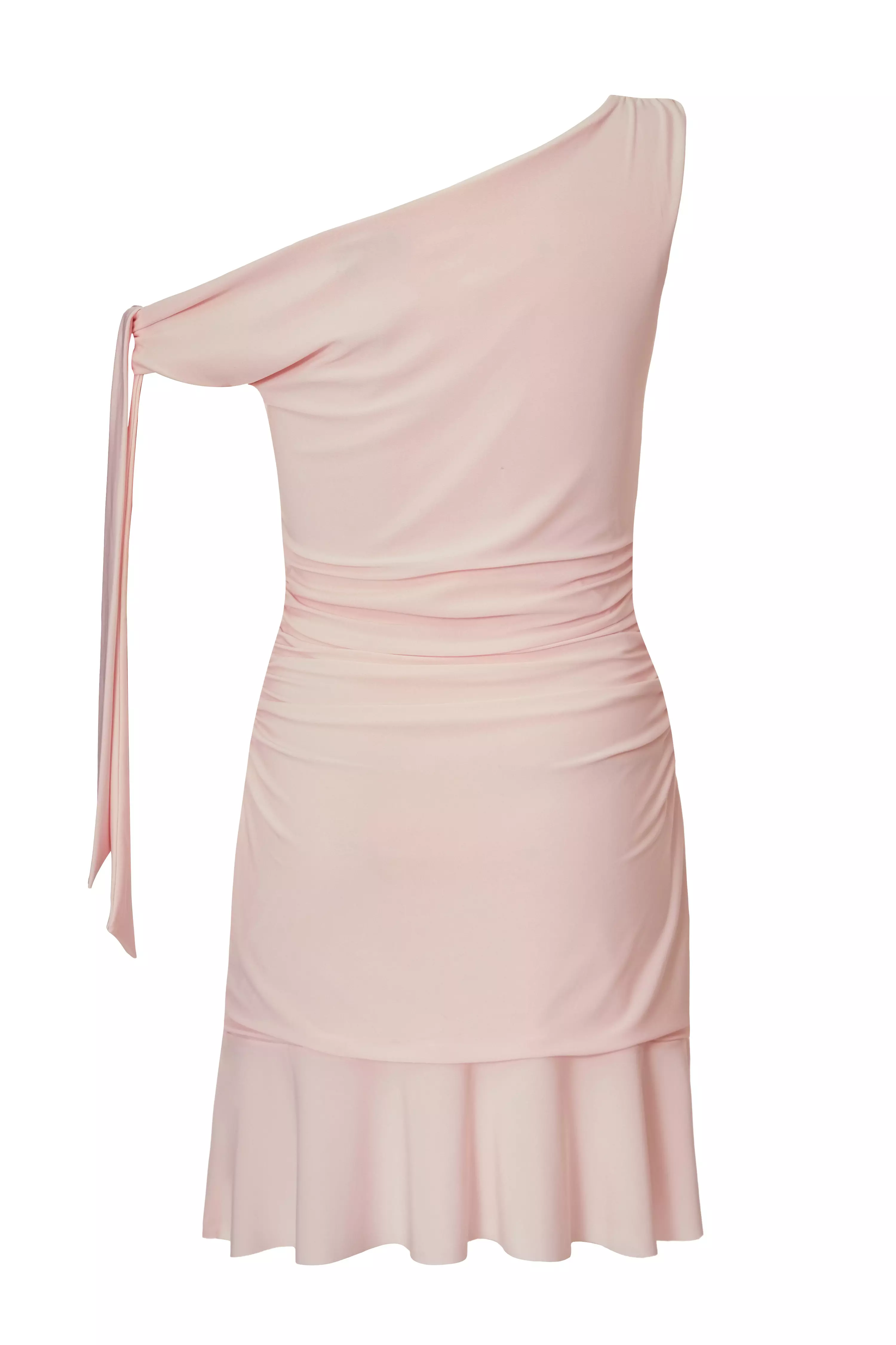 Baby Pink Asymmetric Mini Dress