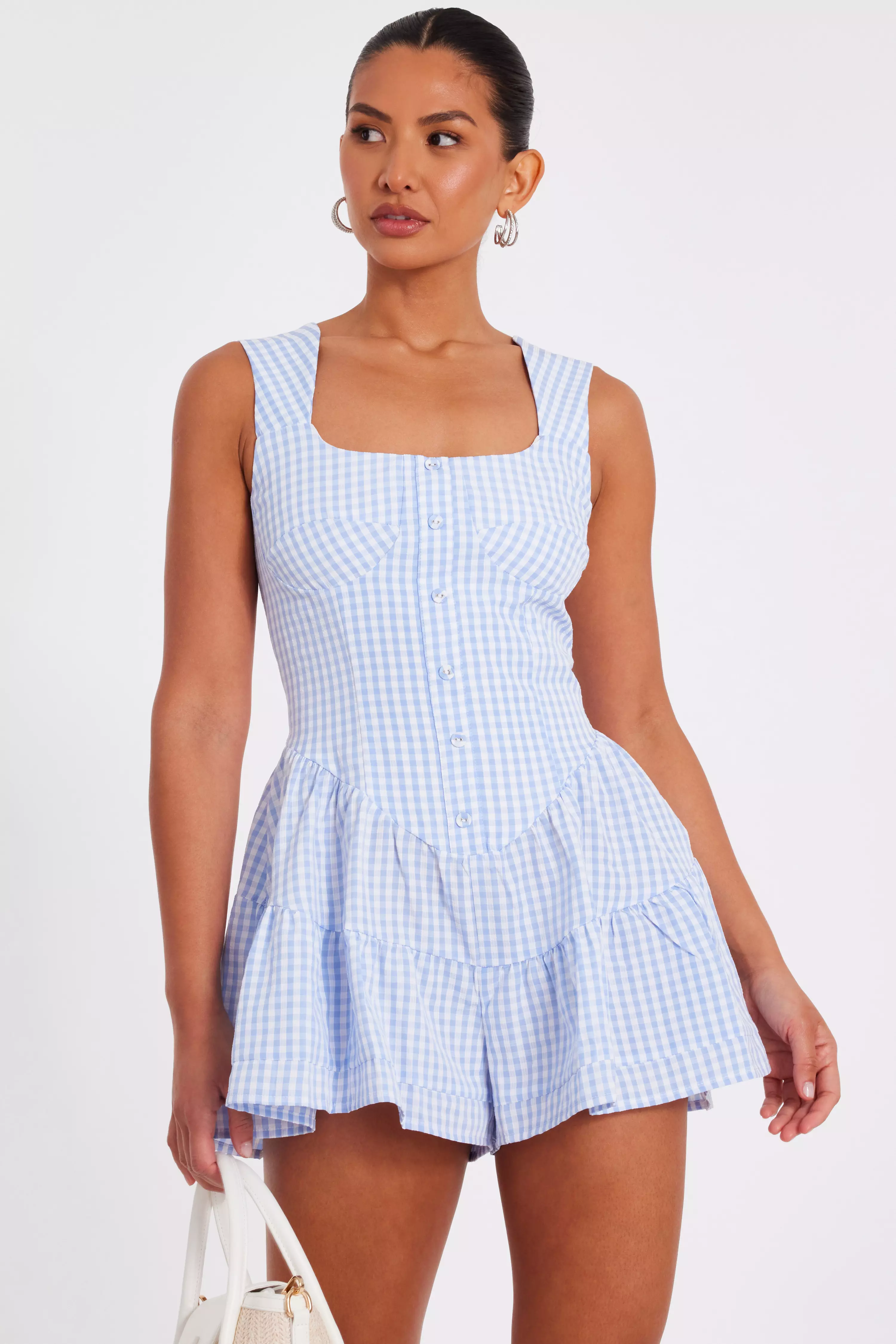 Blue Gingham Playsuit