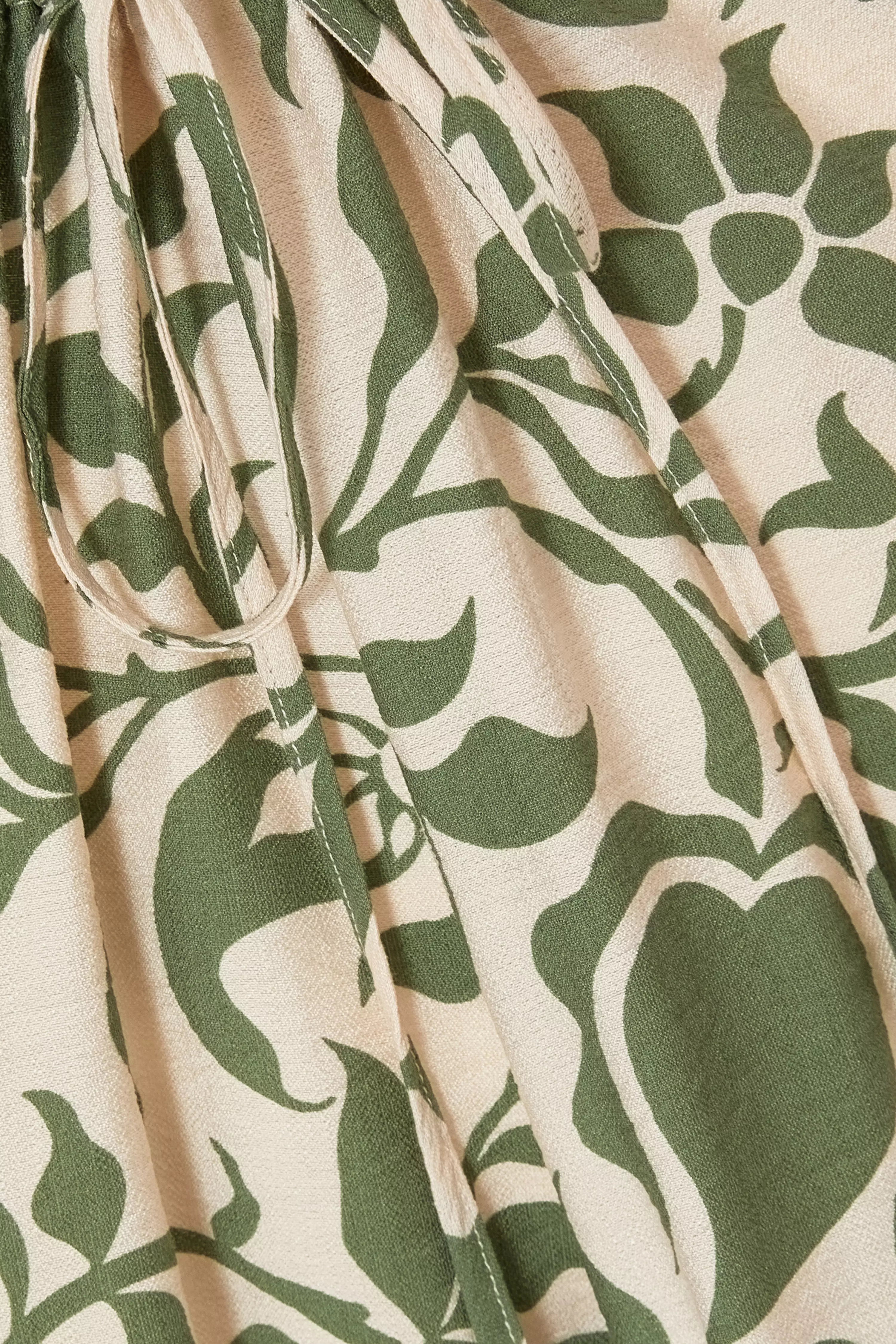 Khaki Tropical Print Jumpsuit
