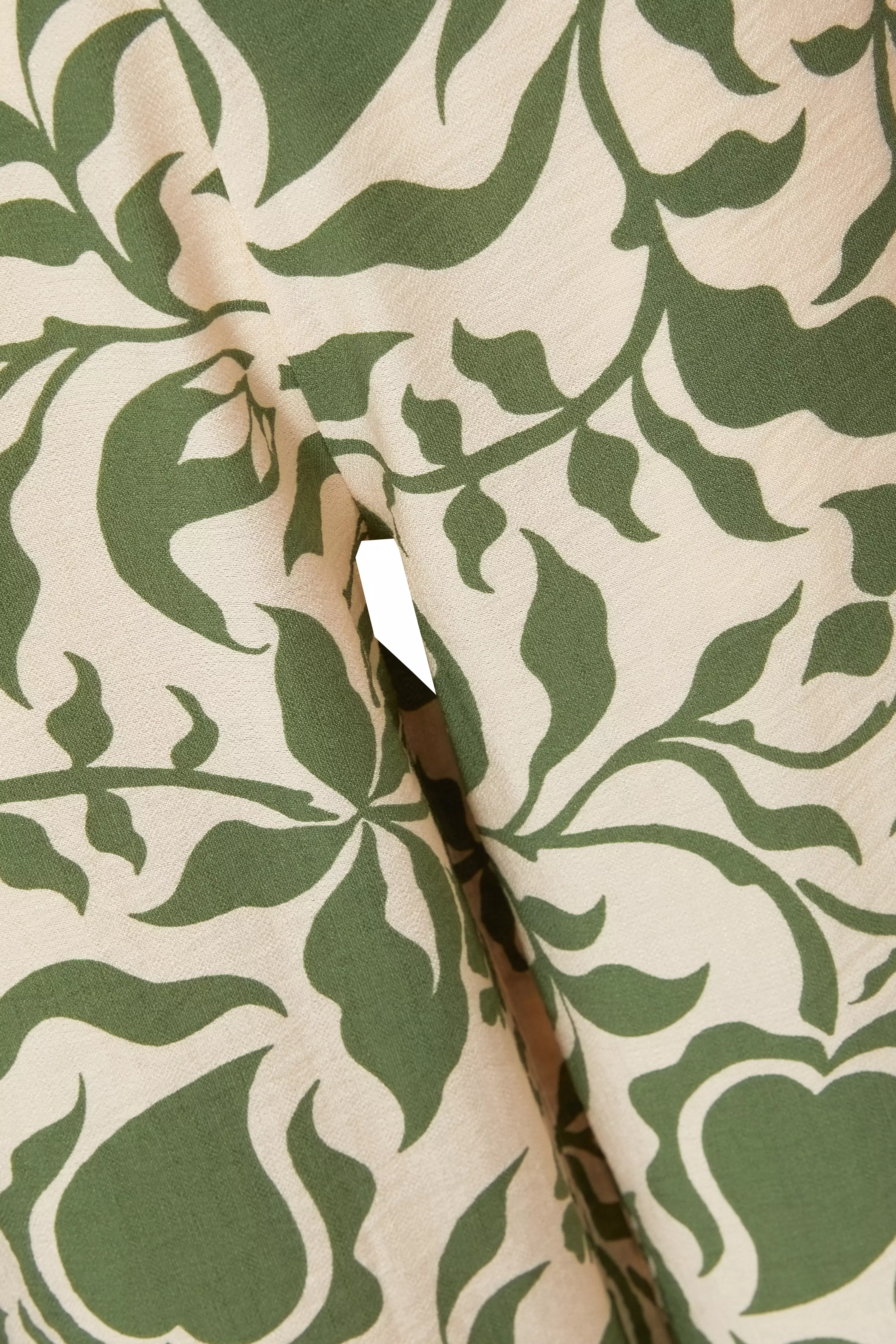 Green Tropical Print Trousers