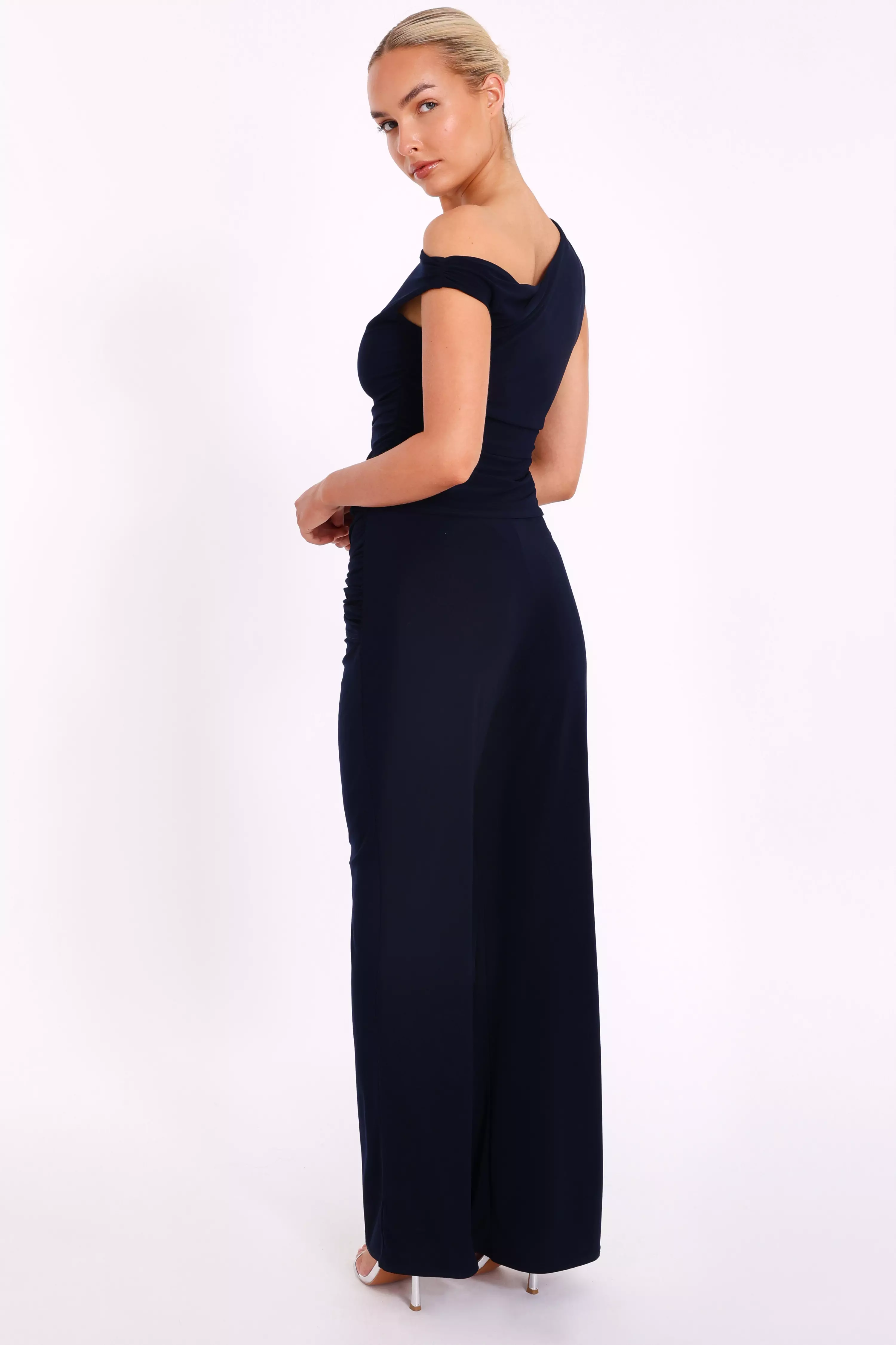 Navy Buckle Detail Trousers