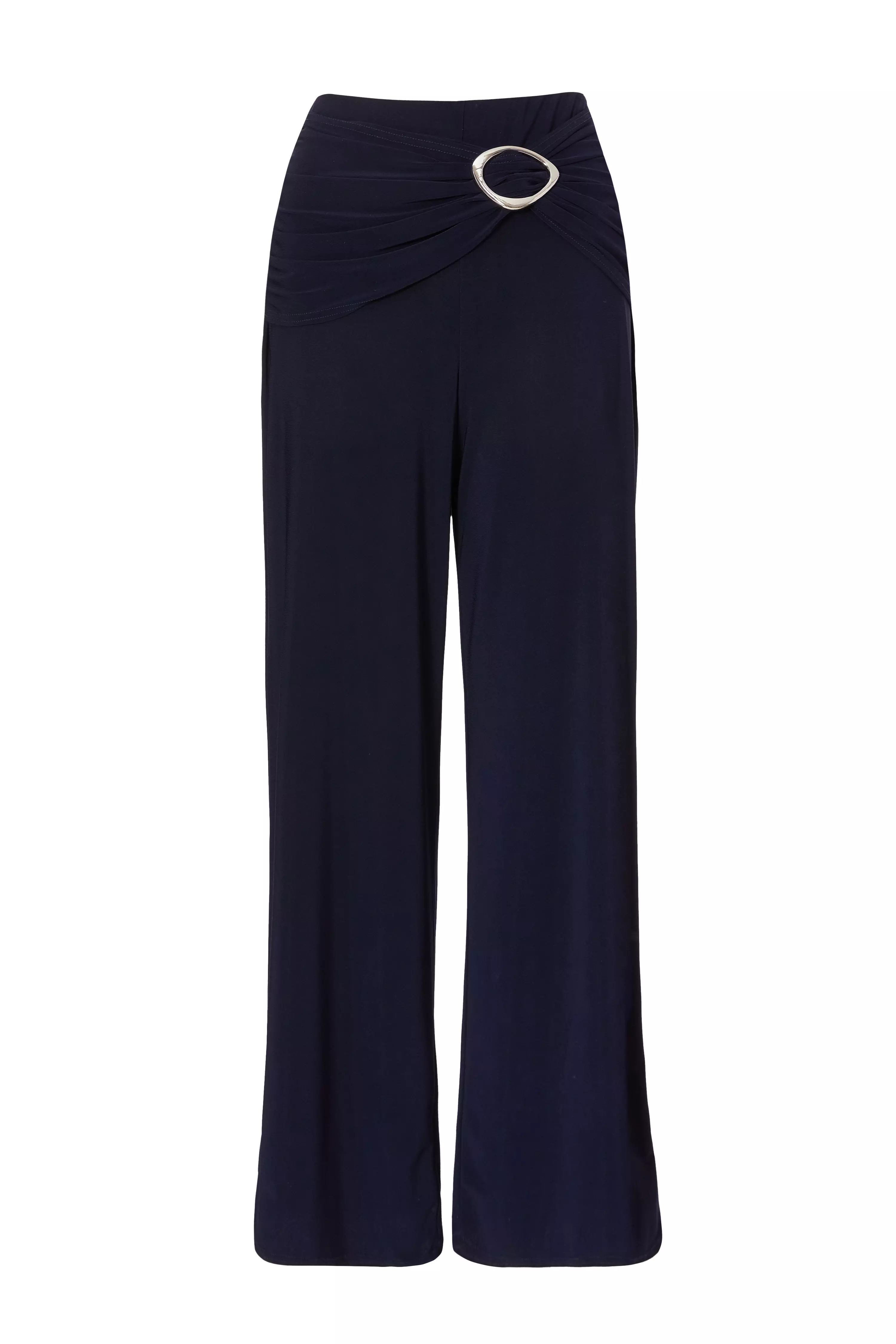 Navy Buckle Detail Trousers