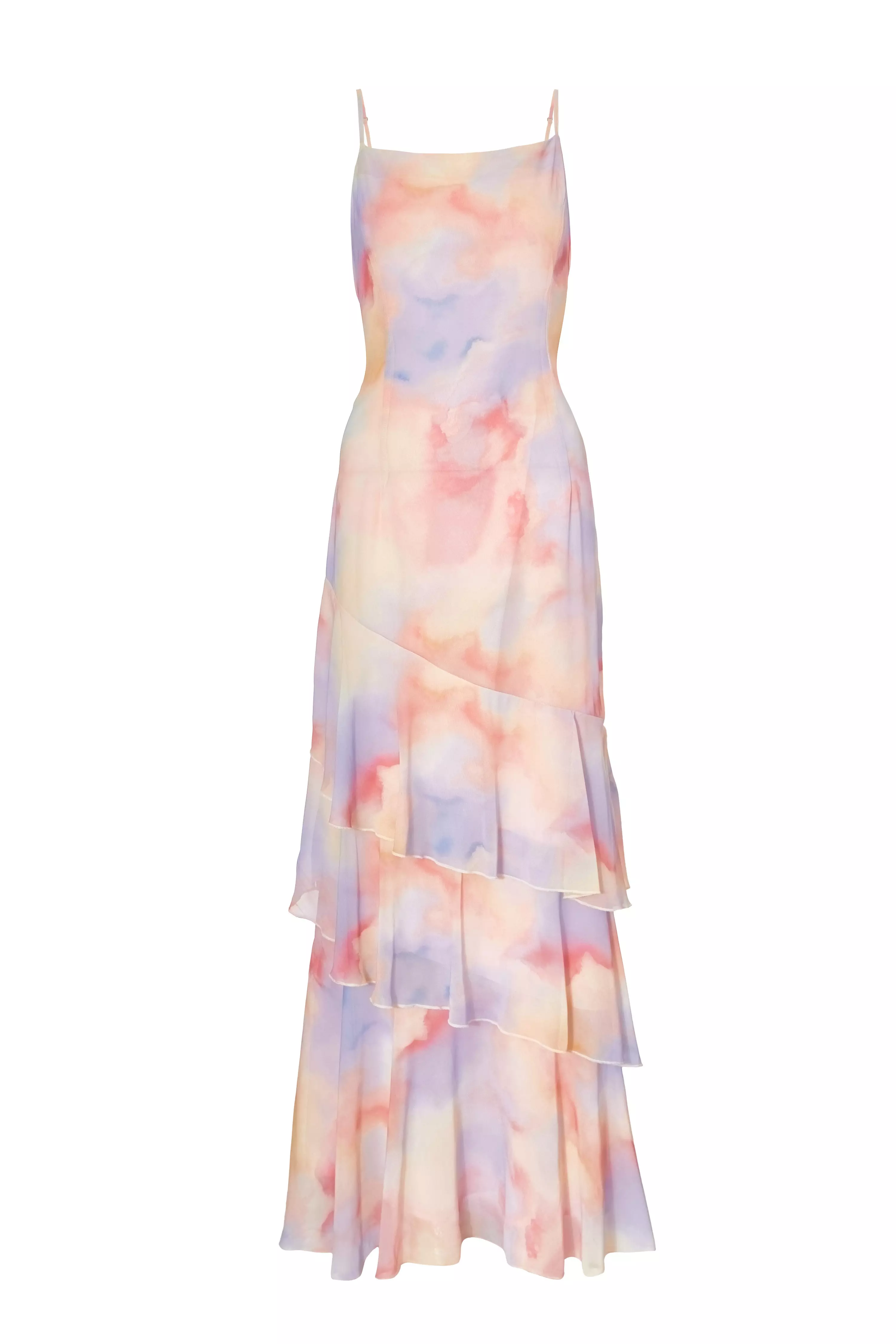 Light Pink Marble Print Maxi Dress