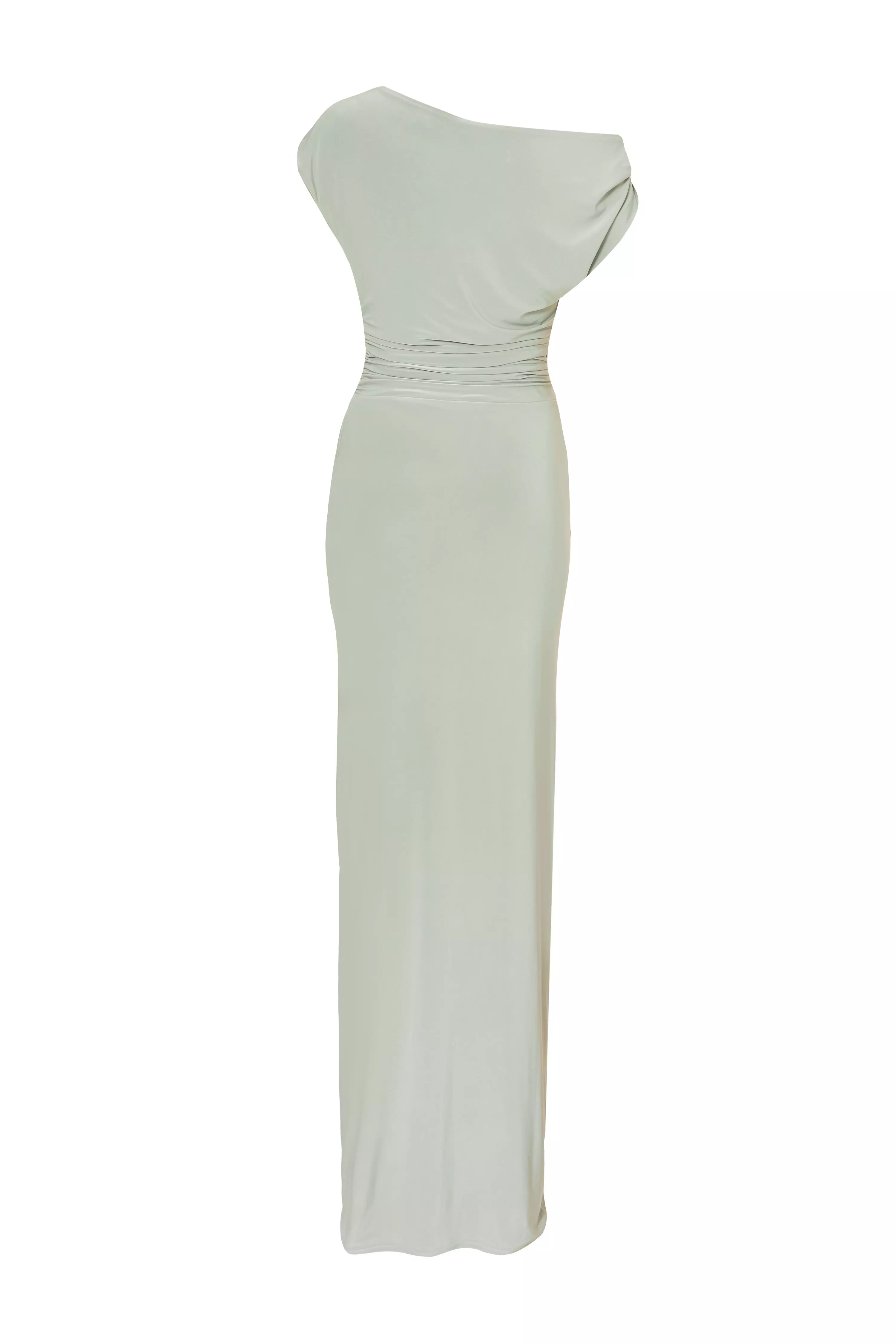 Sage Drape Front Maxi Dress