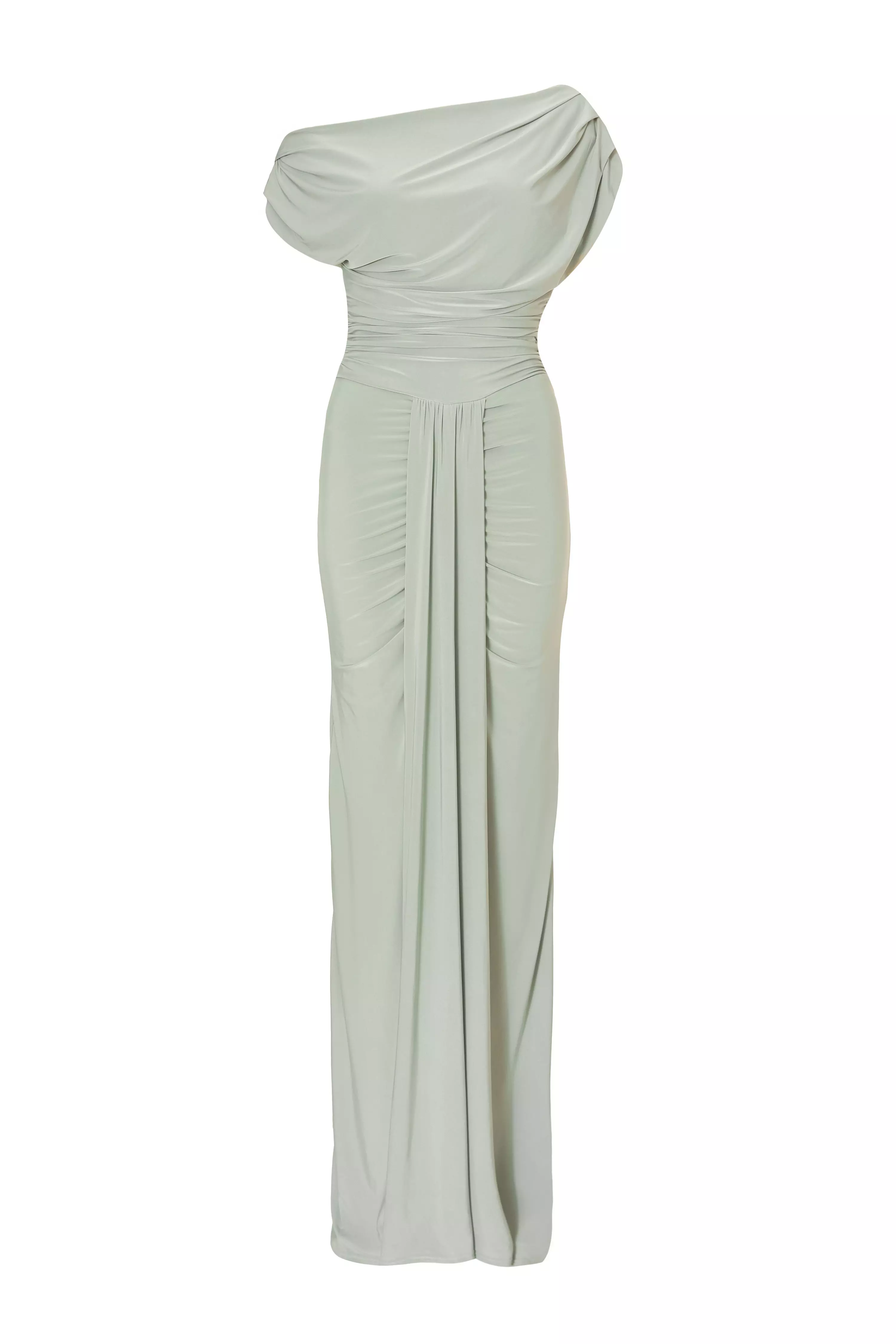 Sage Drape Front Maxi Dress