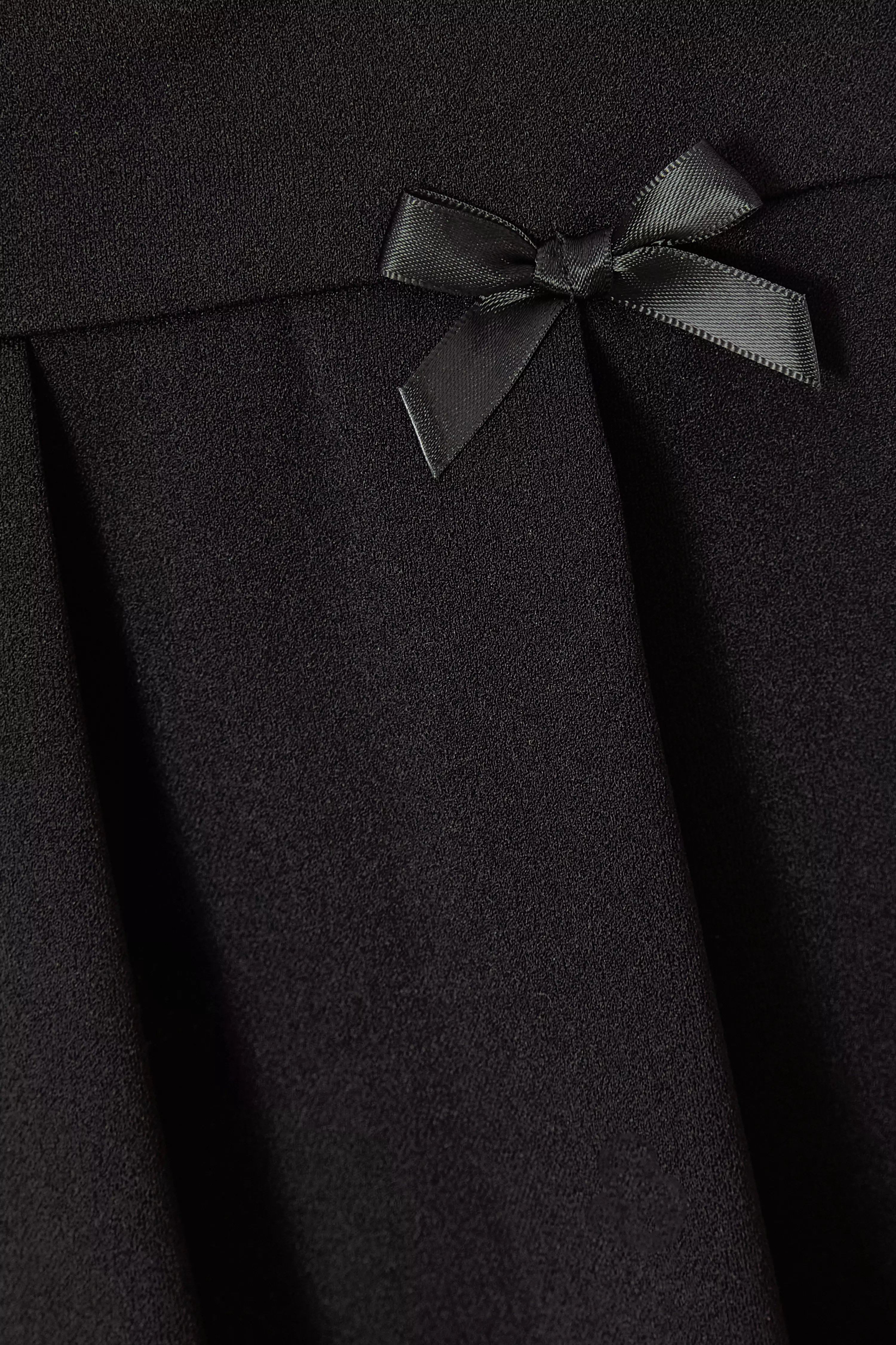 Black Bow detail Skater Skirt