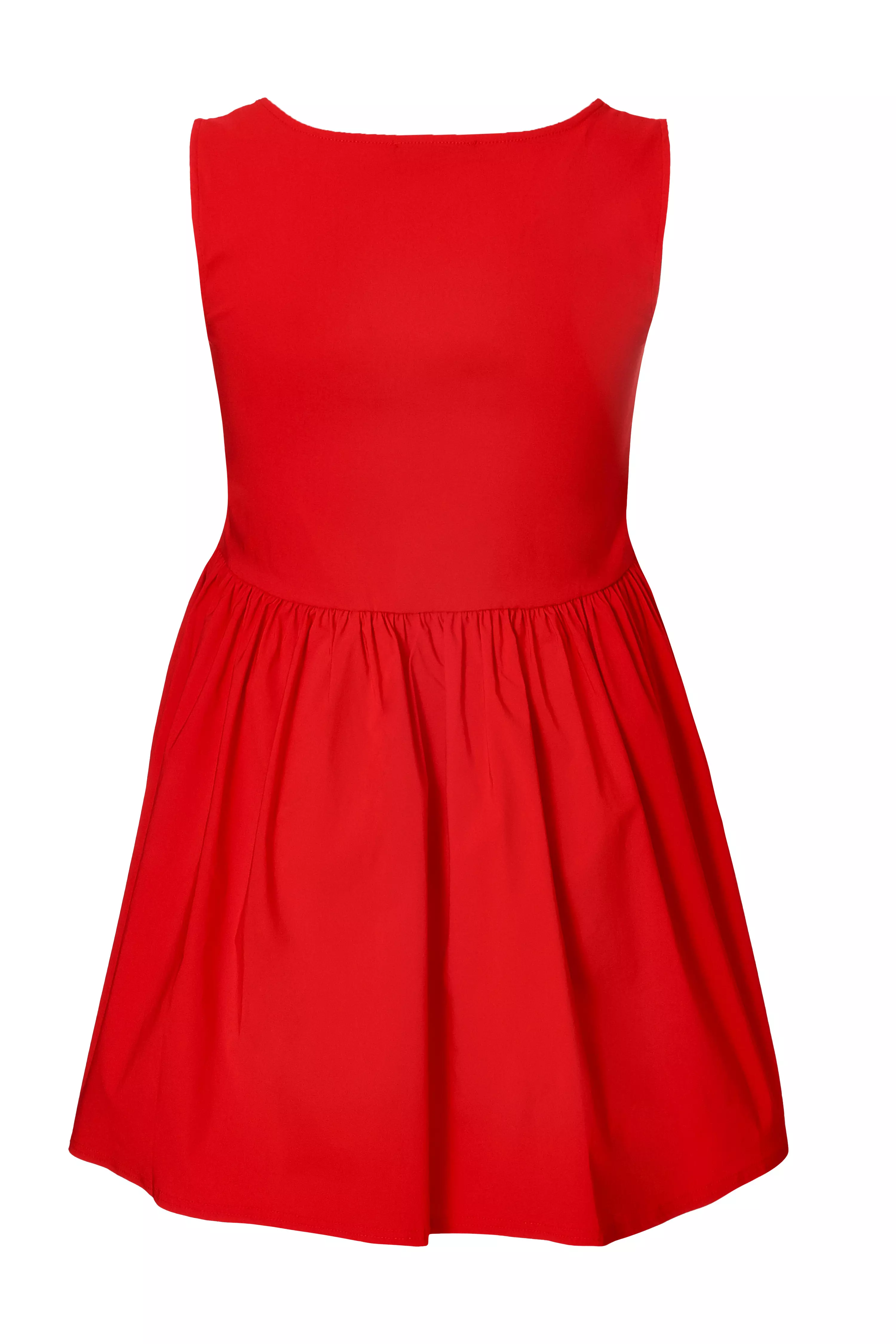 Curve Red Drop Waist Mini Dress